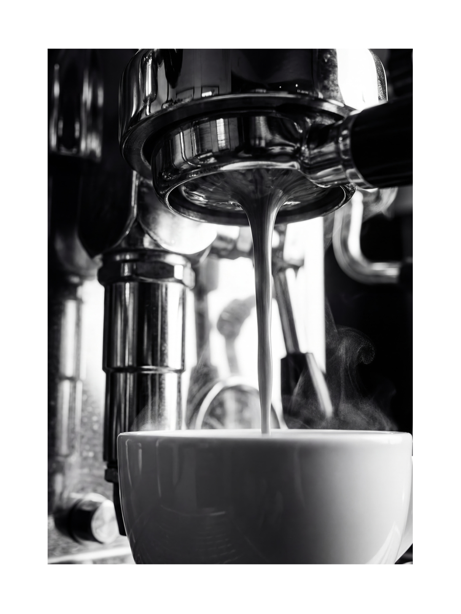 Espresso Steam Schwarzweiß