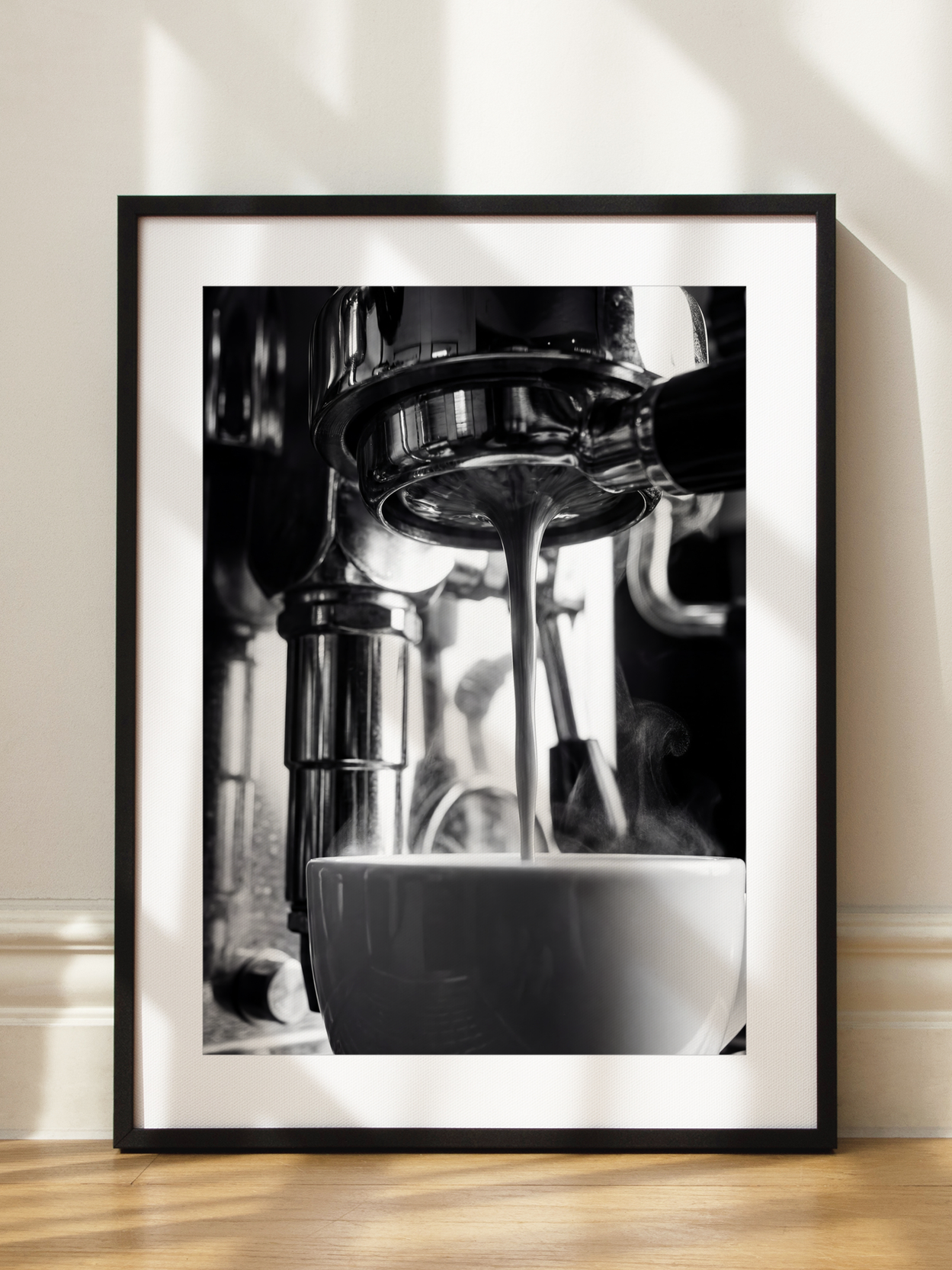 Espresso Steam Schwarzweiß Poster