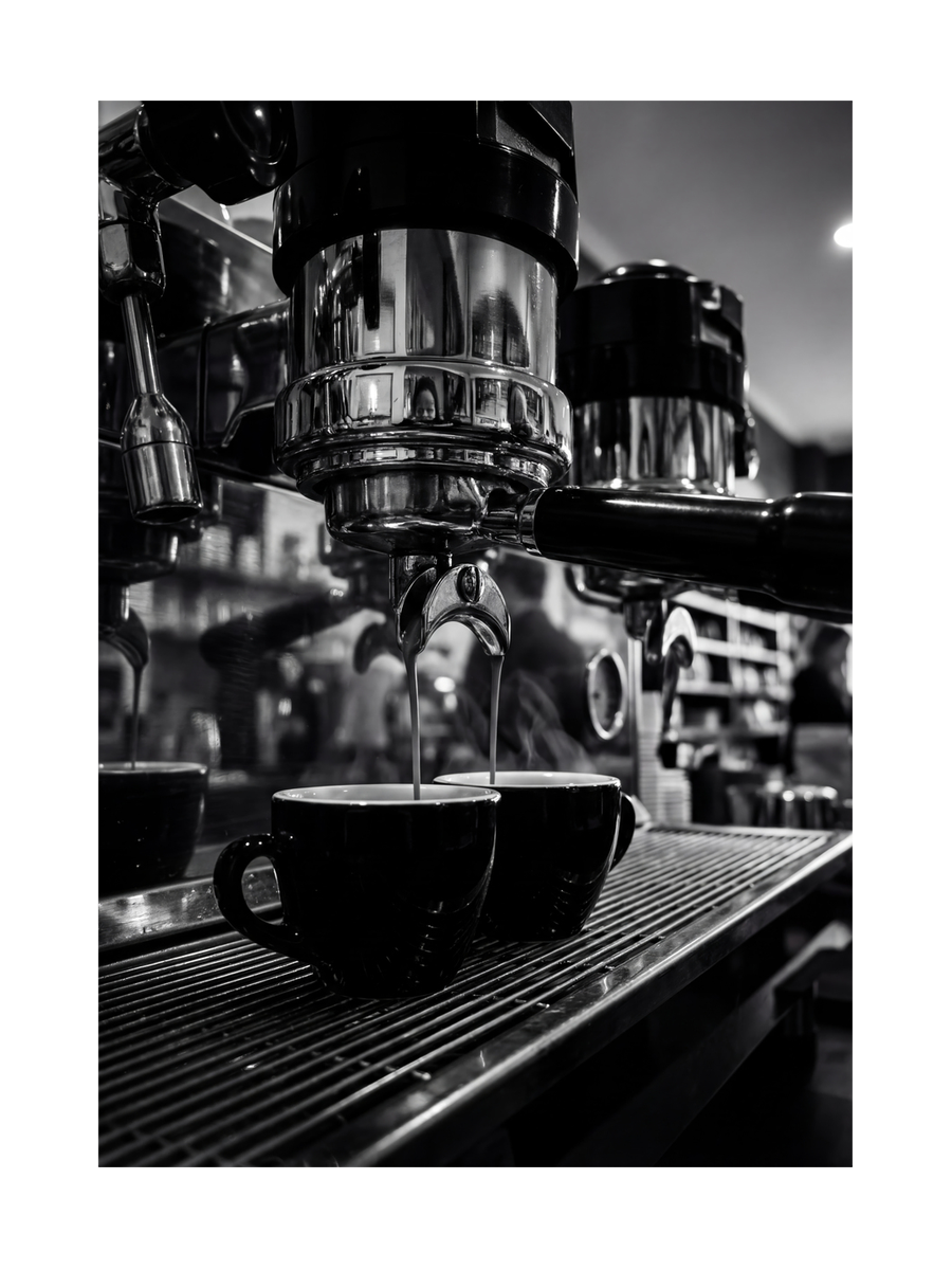 Espressomaschine Café Scene Poster