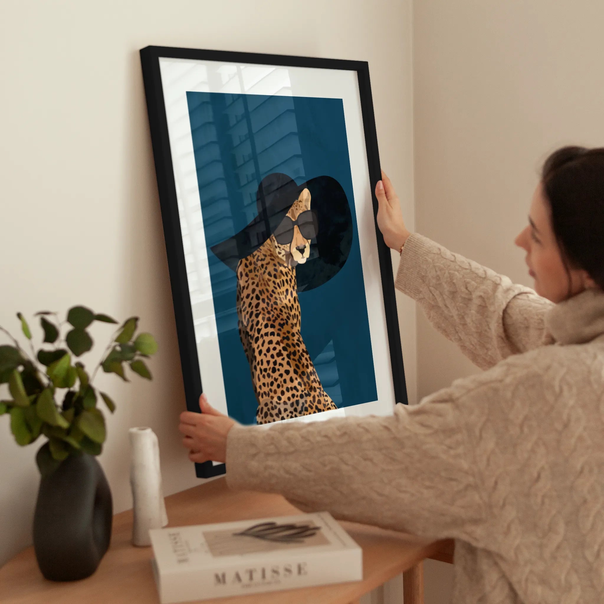 Fashion Leopard wird aufgehängt