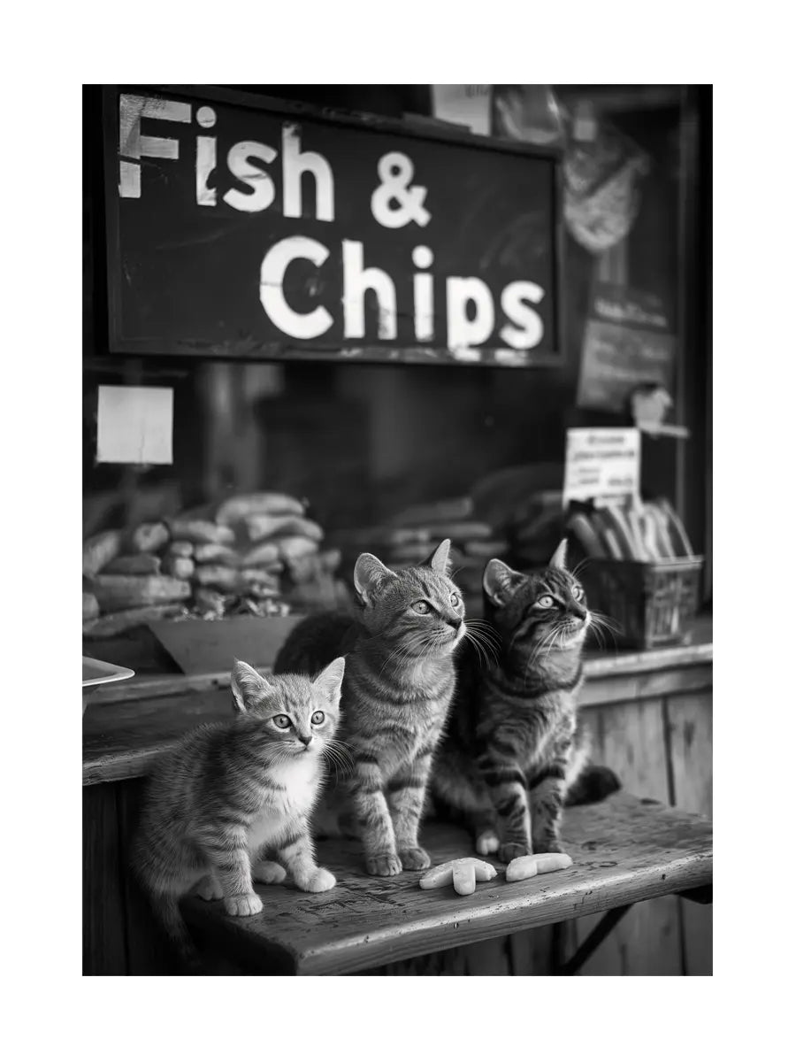 Fish & Chips Kittens Poster