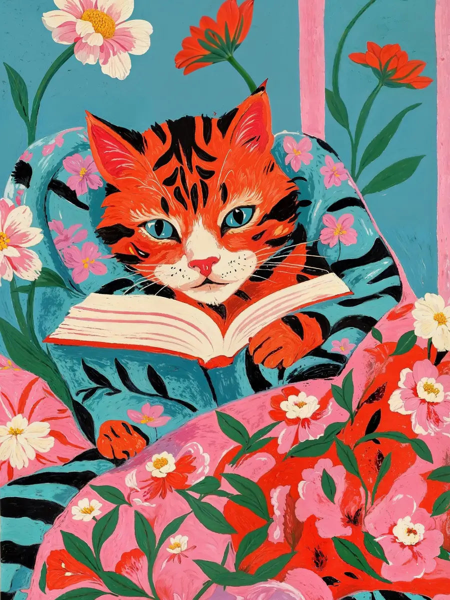 Floral Cat Poster
