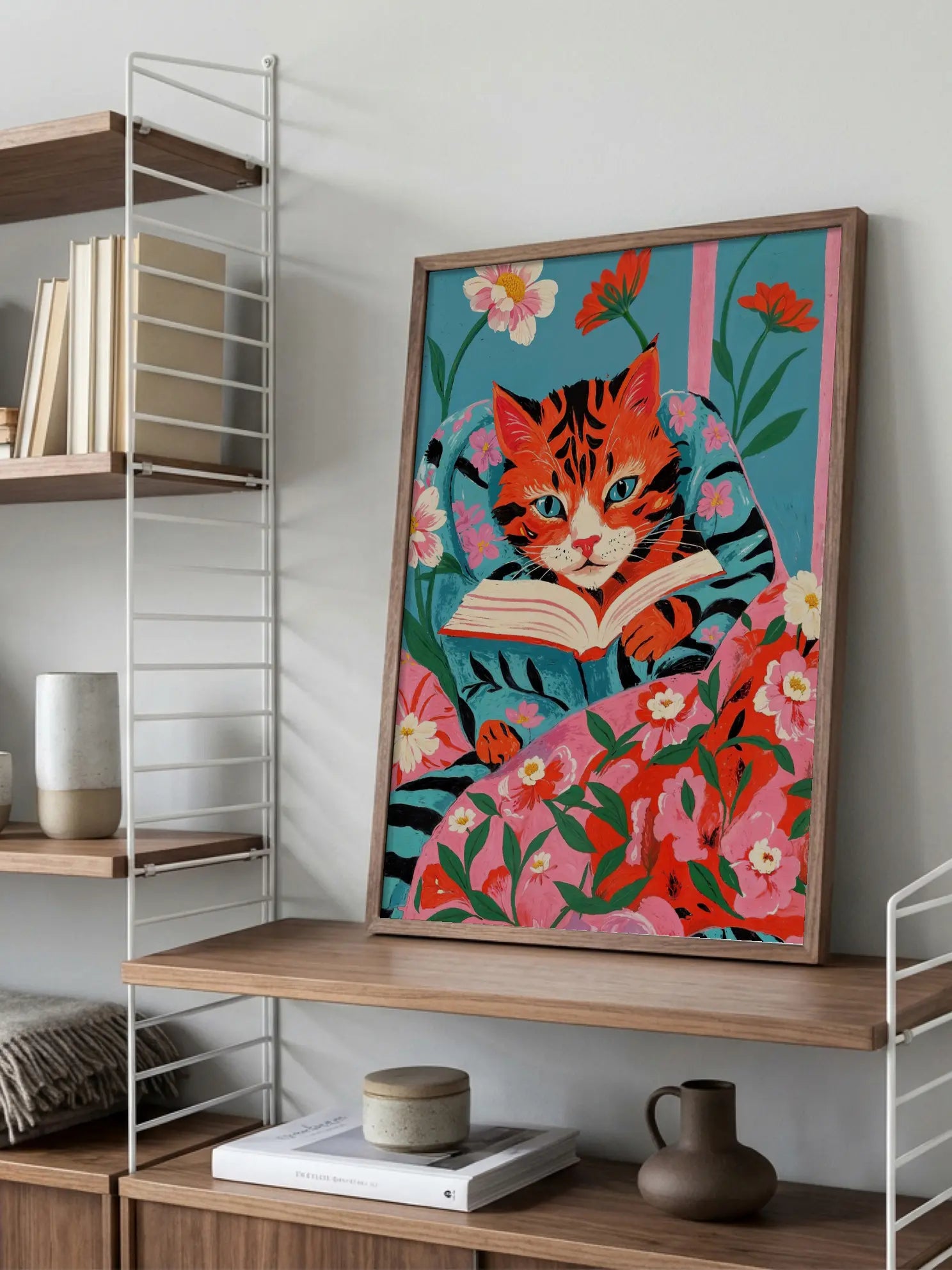 Floral Cat Poster