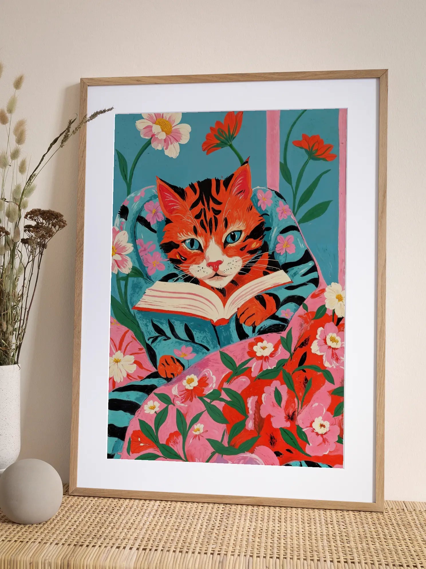 Floral Cat Poster