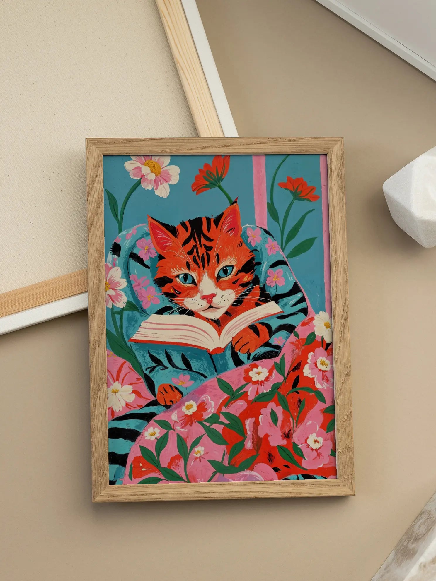 Floral Cat Poster