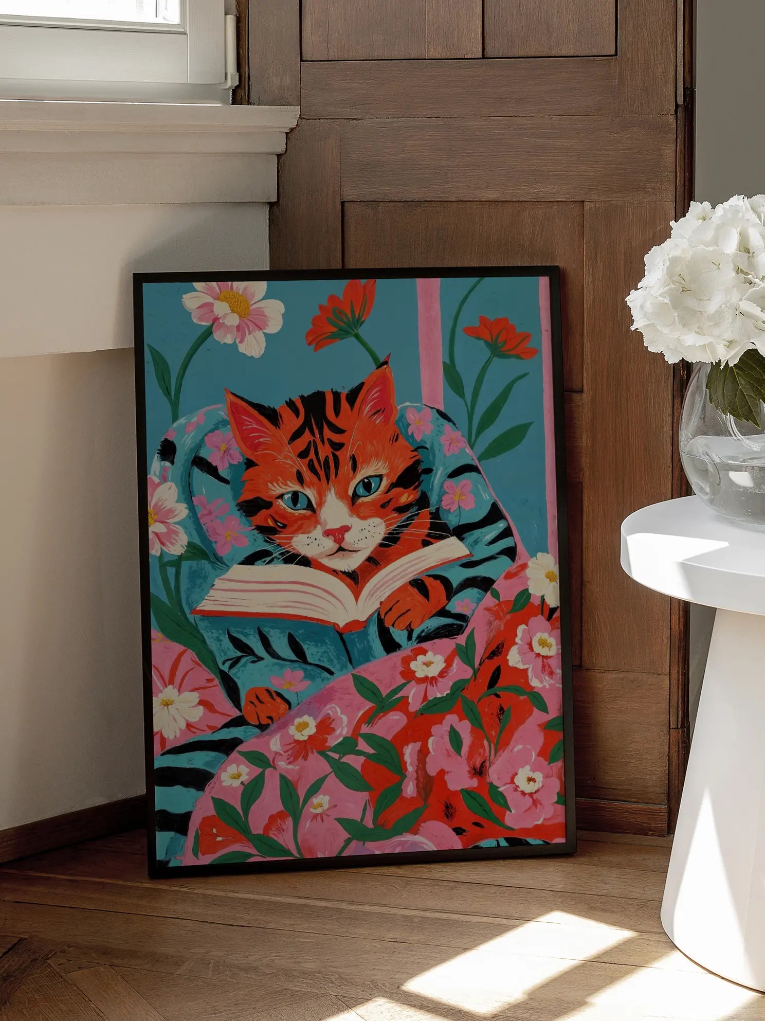 Floral Cat Poster