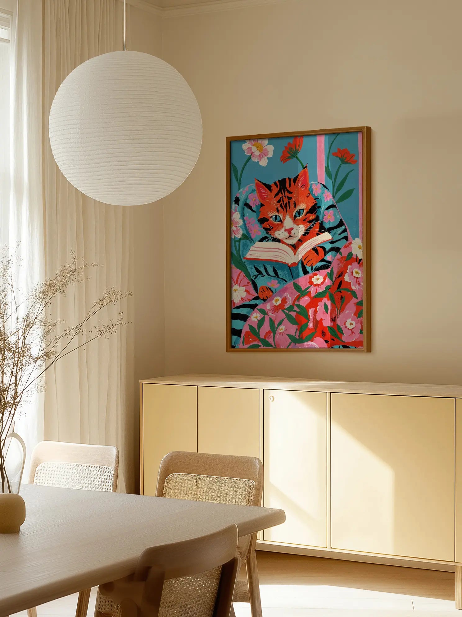 Floral Cat Poster