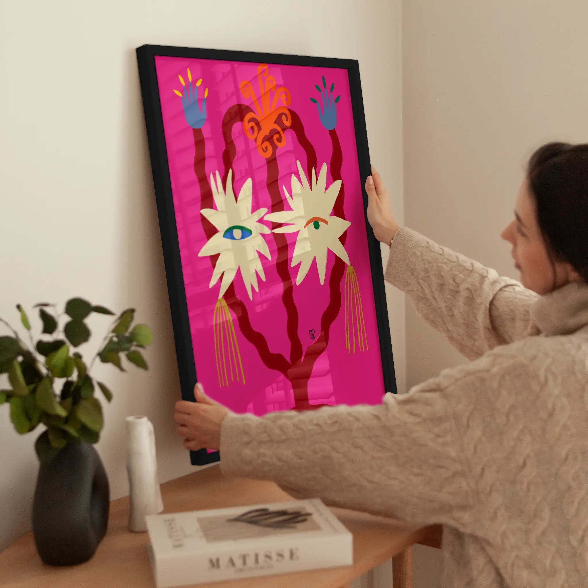 Flower Eyes wird aufgehängt