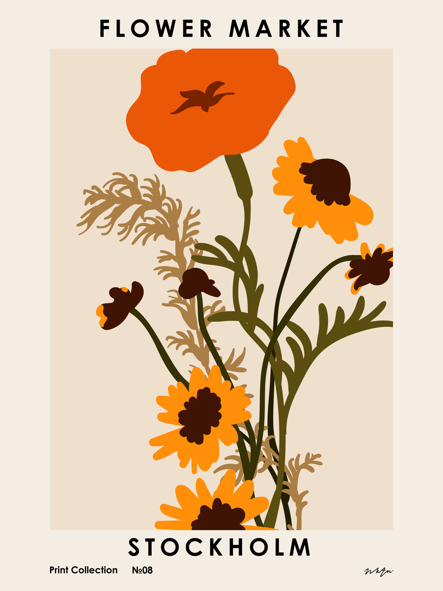 Flower Market Collection 8 Stockholm Poster