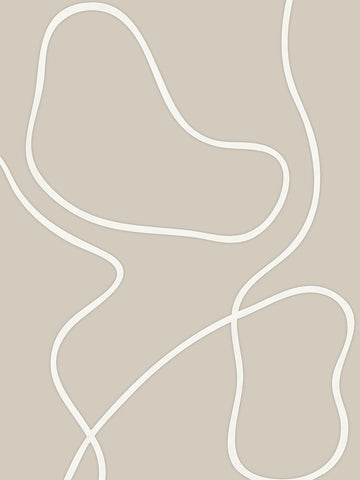 Grafische Illustration mit weißen Linien auf beigem Hintergrund.