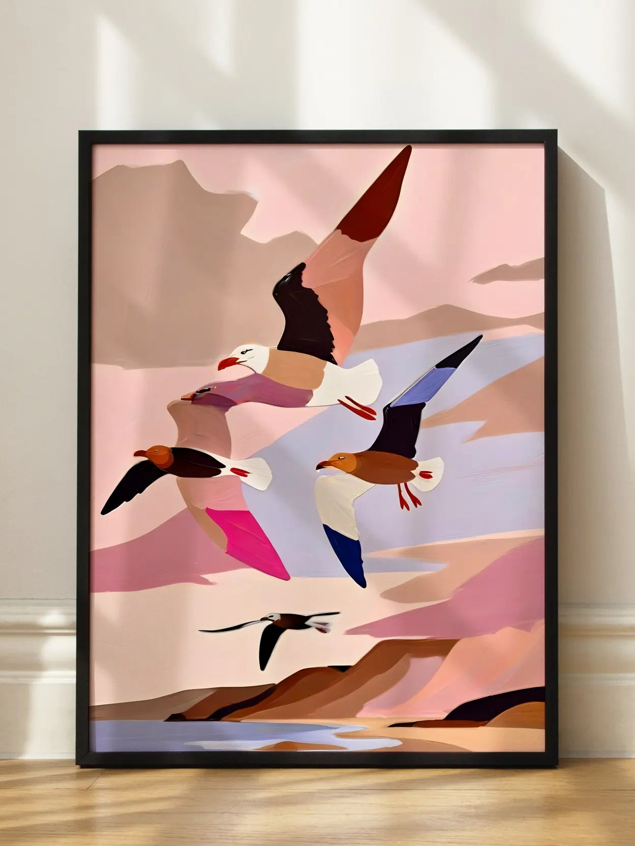 Flying Birds Landscape Poster