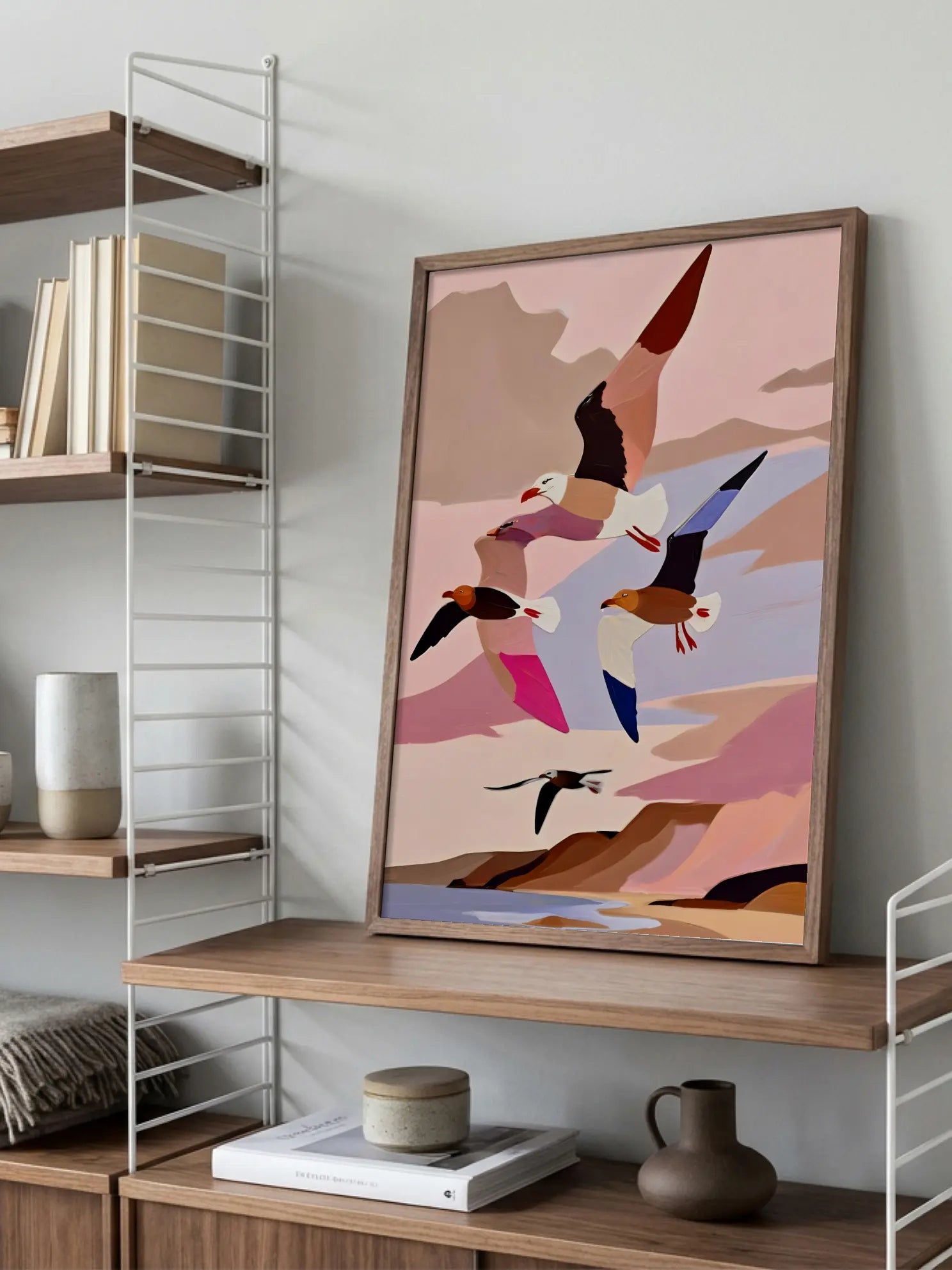 Flying Birds Landscape Poster