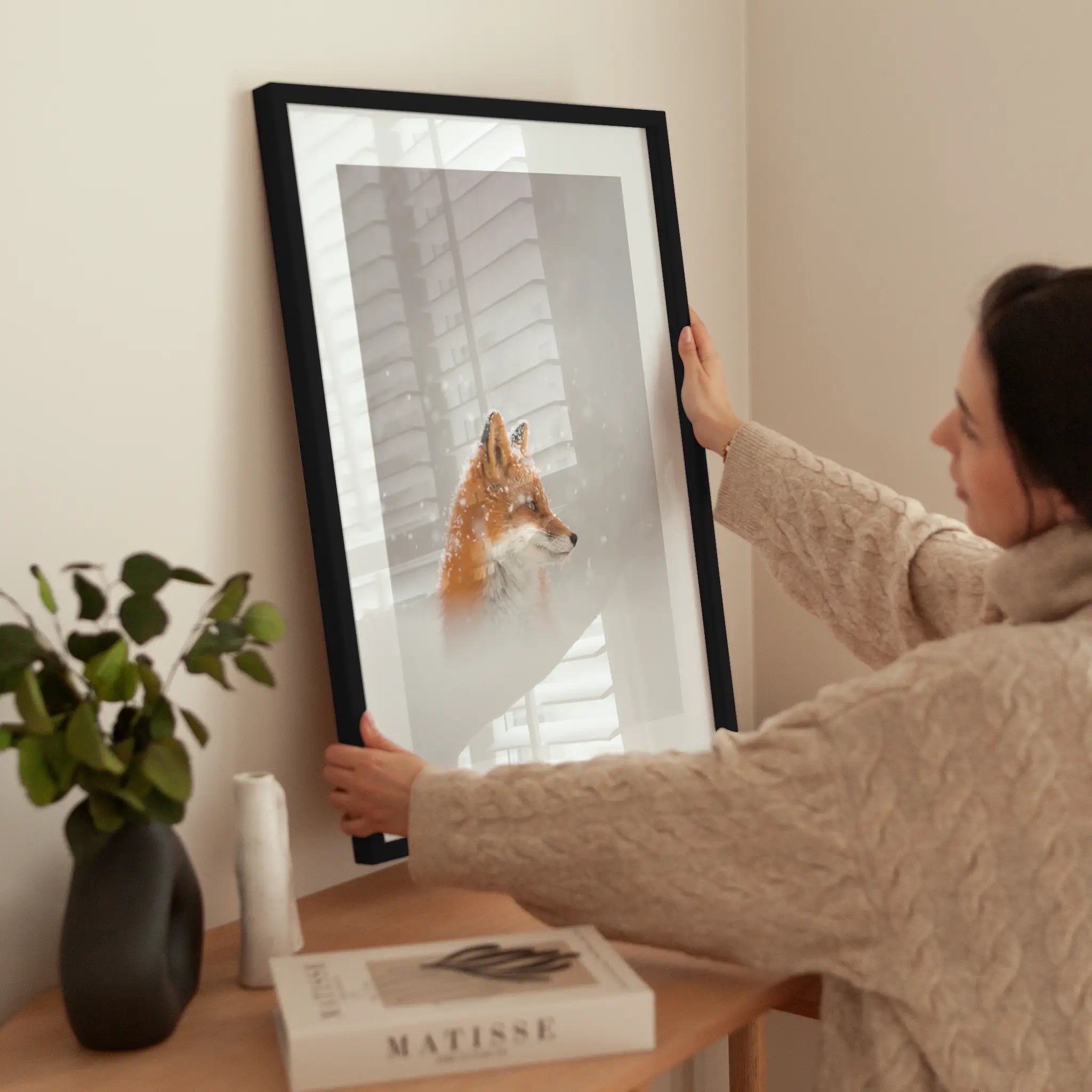 Fox in Snow wird aufgehängt