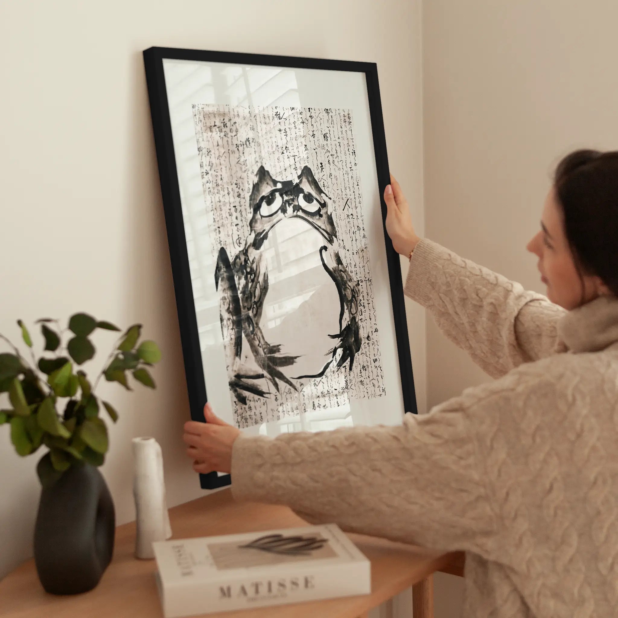 Frog and Text 2 wird aufgehängt