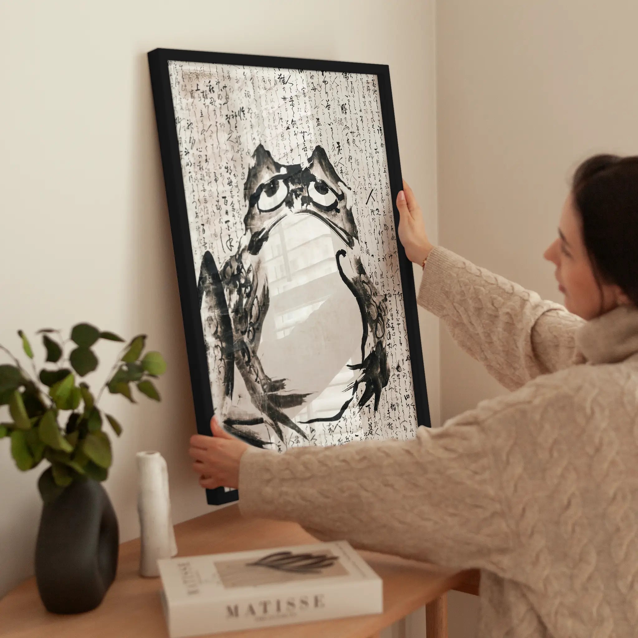 Frog and Text wird aufgehängt