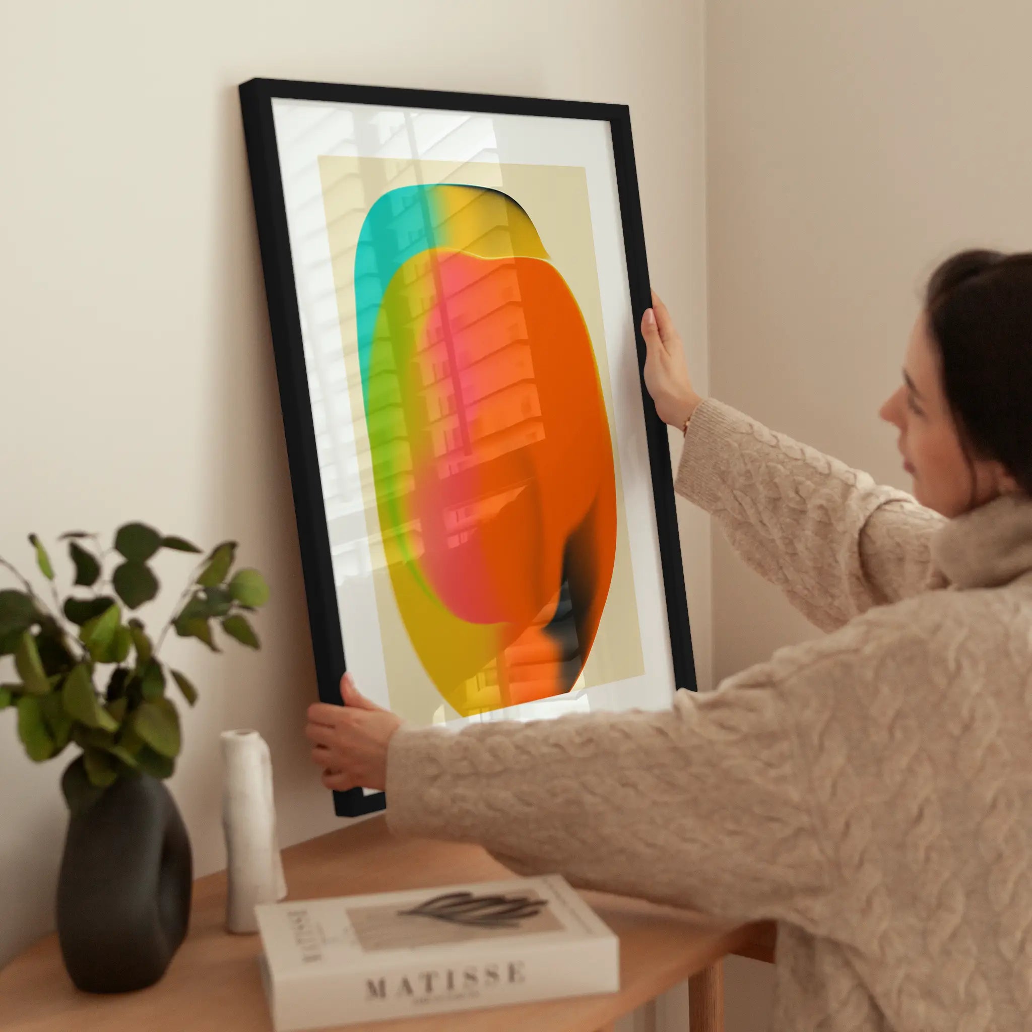 Fruit wird aufgehängt