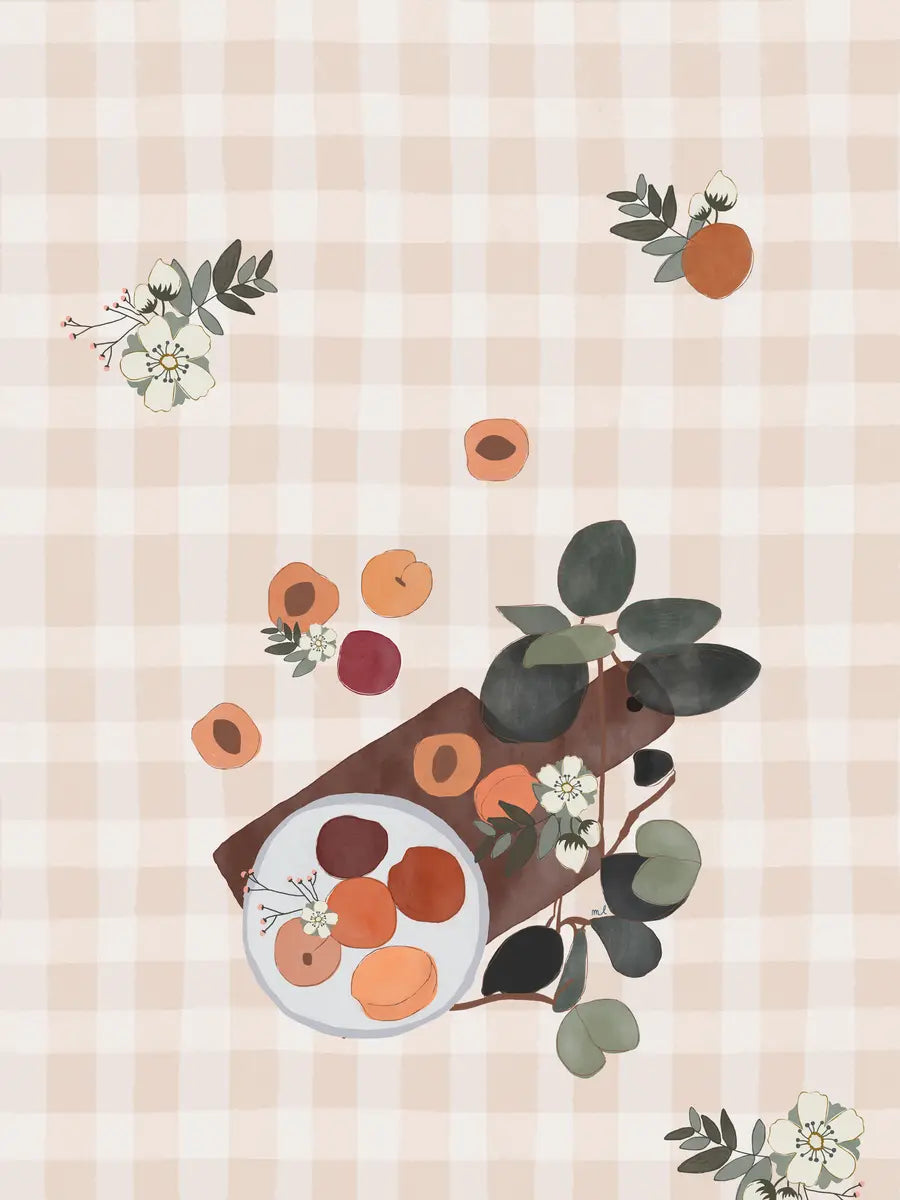 Fruit Bowl Pattern Checkered Poster