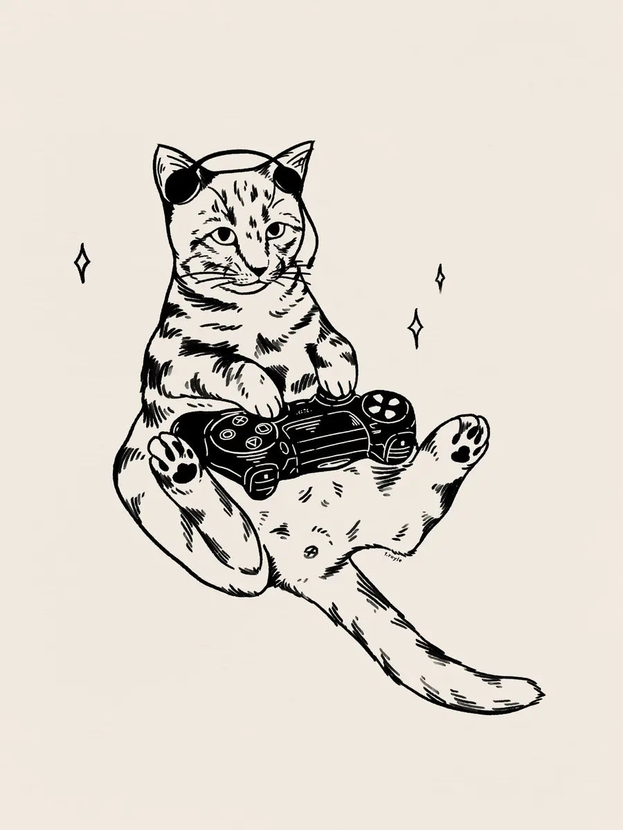 Gamer Cat Poster
