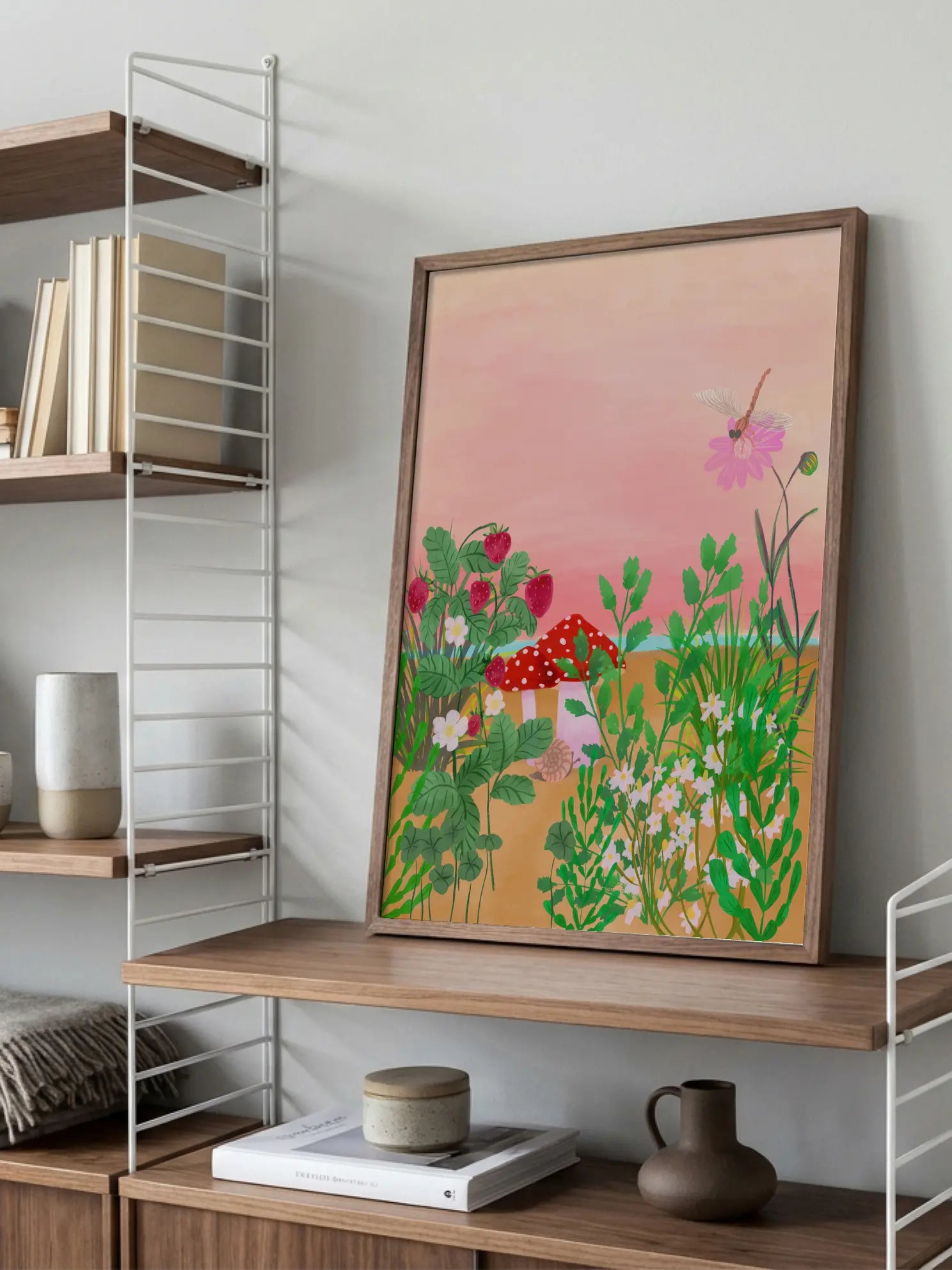 Garden Flowers Butterfly Poster