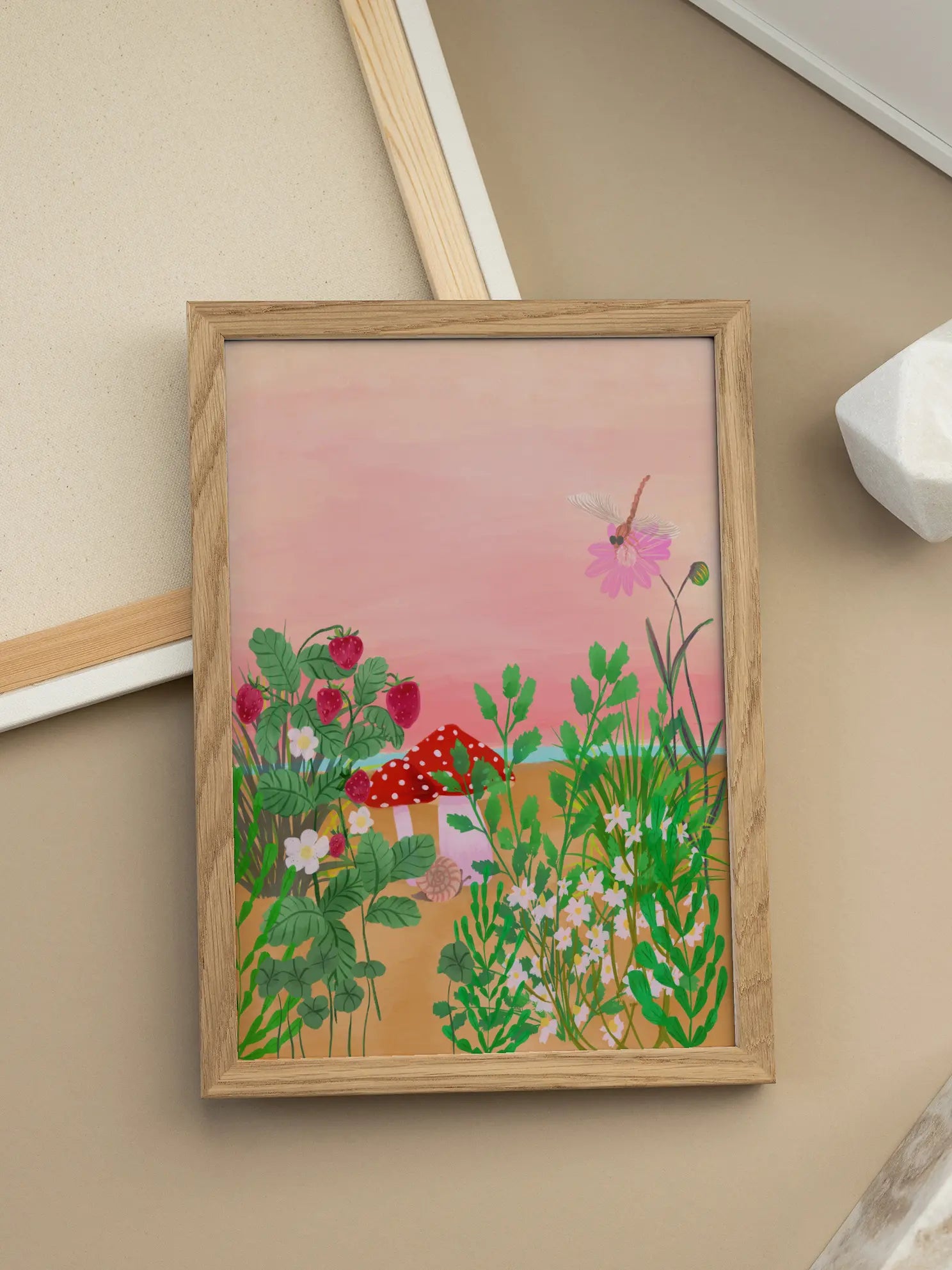 Garden Flowers Butterfly Poster