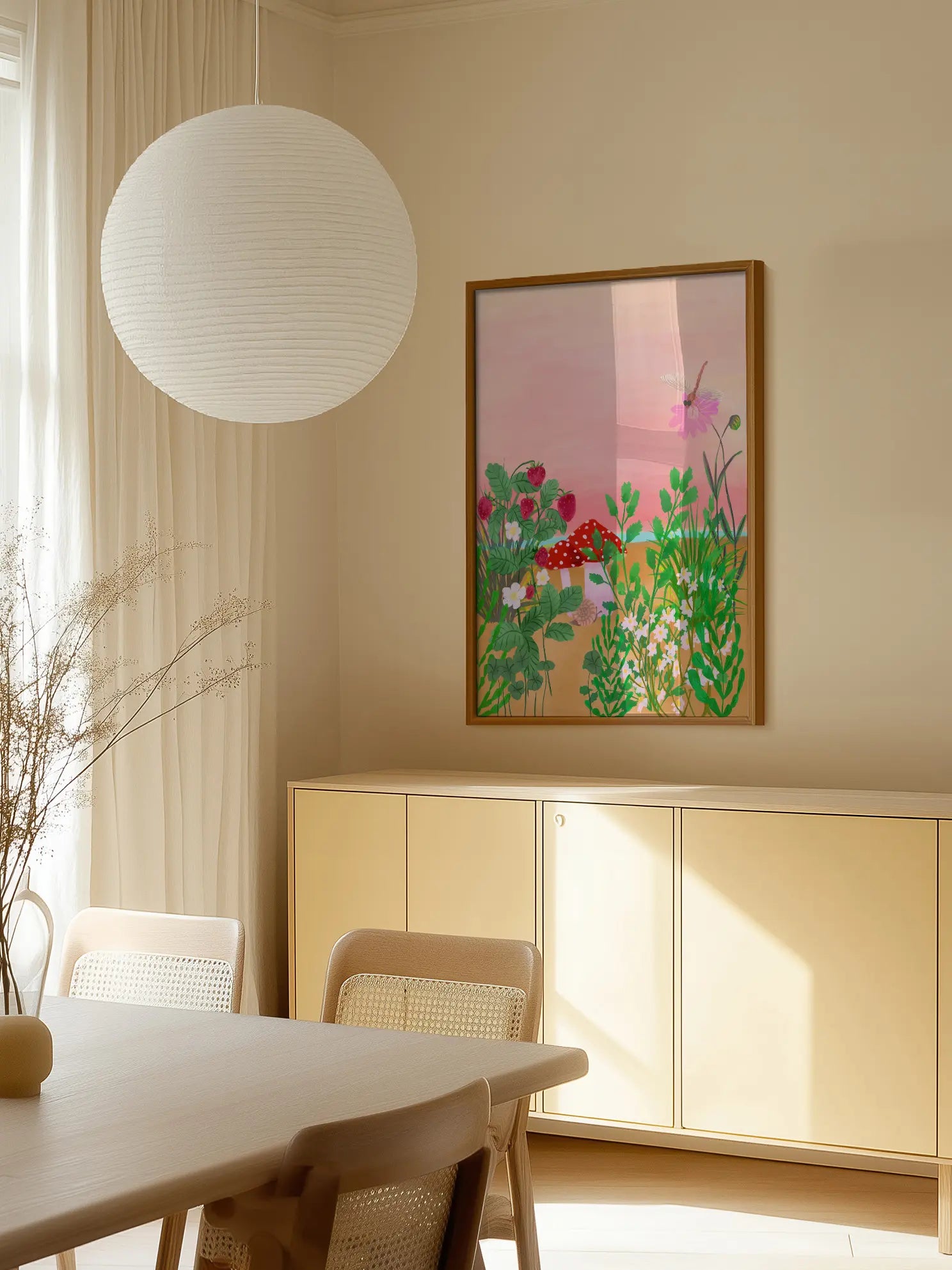 Garden Flowers Butterfly Poster