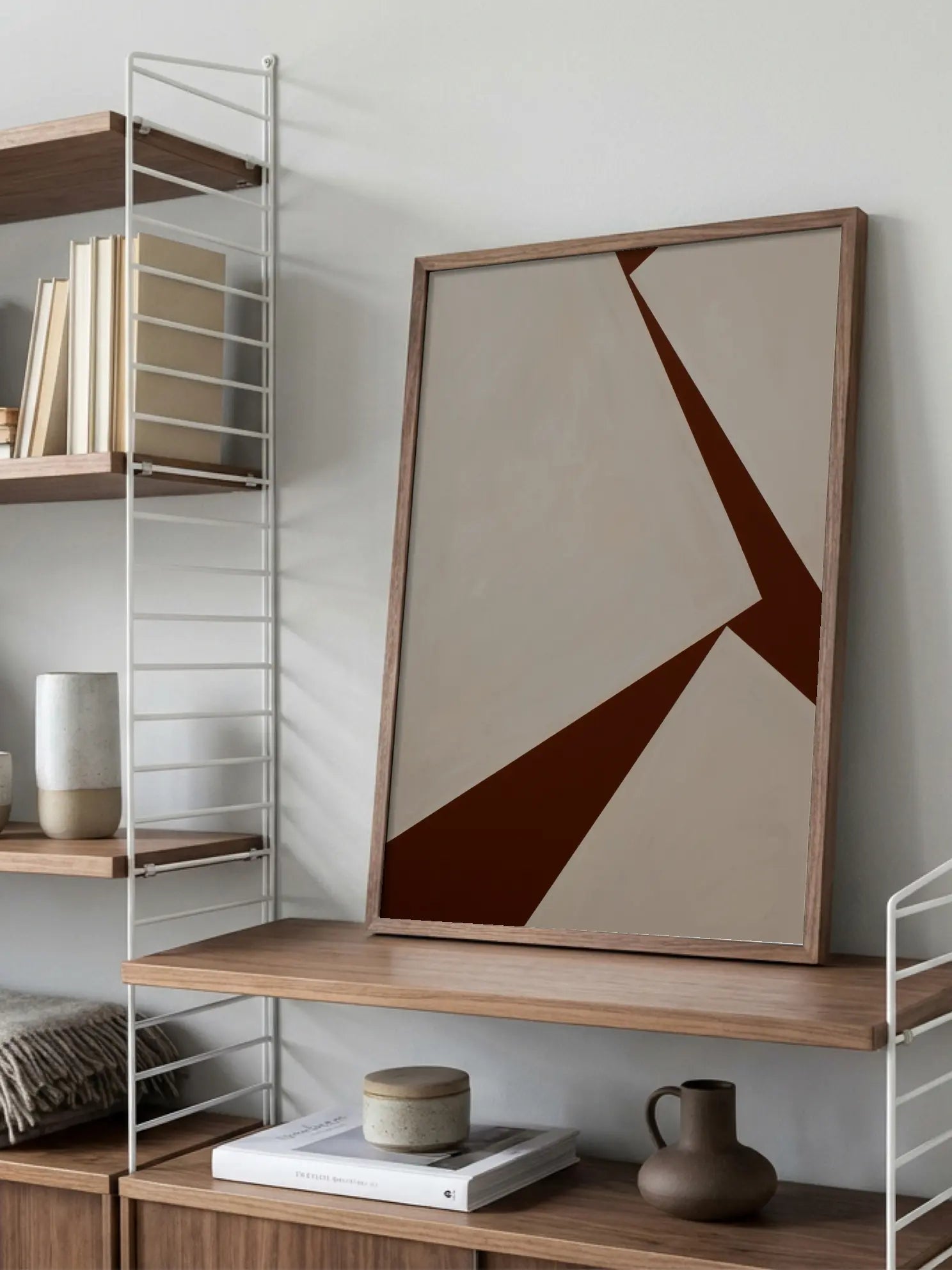 Geometric Fragments Red 1 Poster
