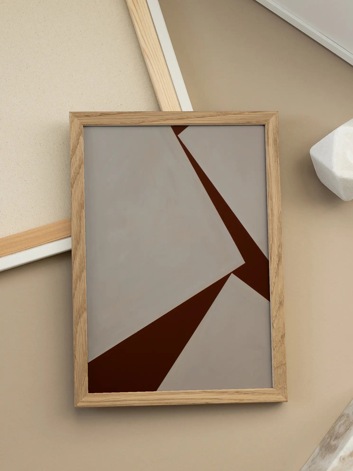 Geometric Fragments Red 1 Poster
