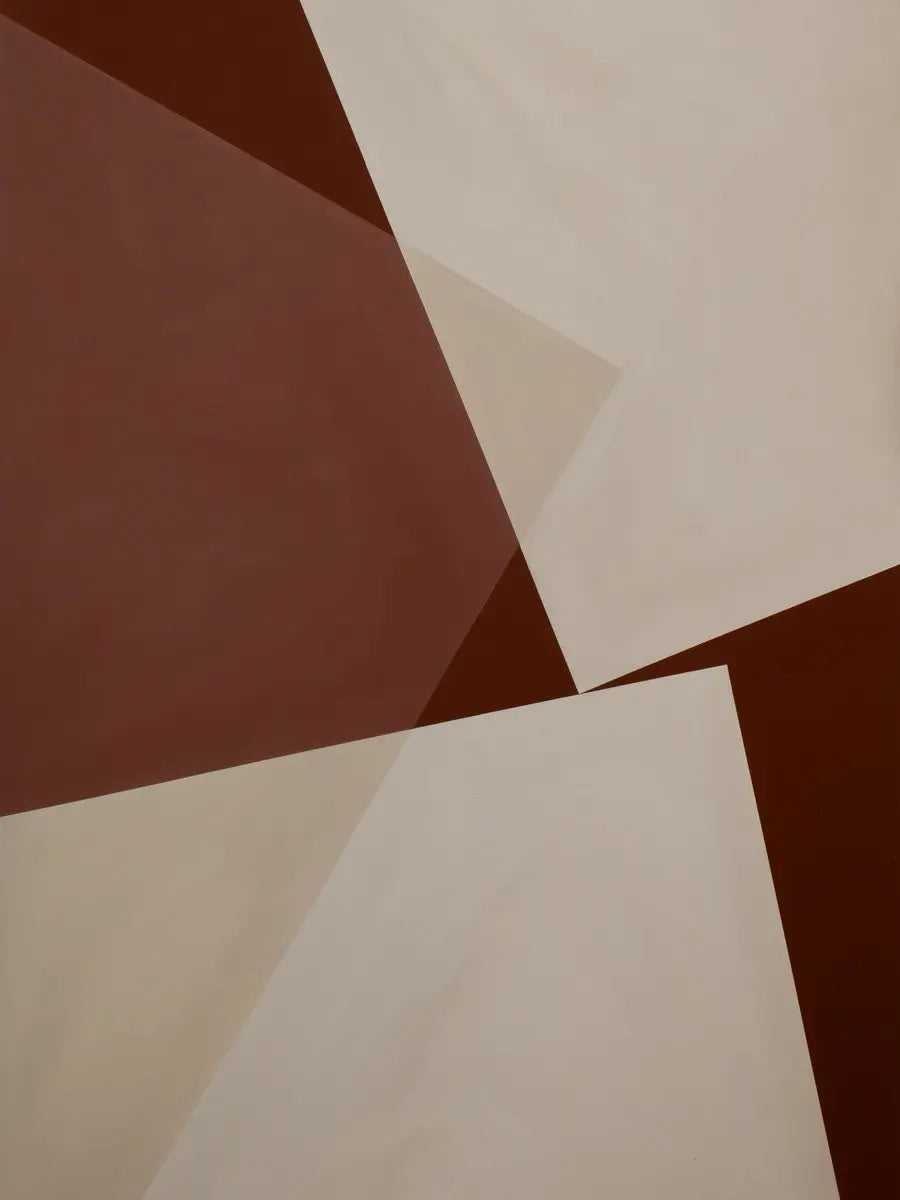 Grafische Illustration mit geometrischen Formen in Beige und Braun.