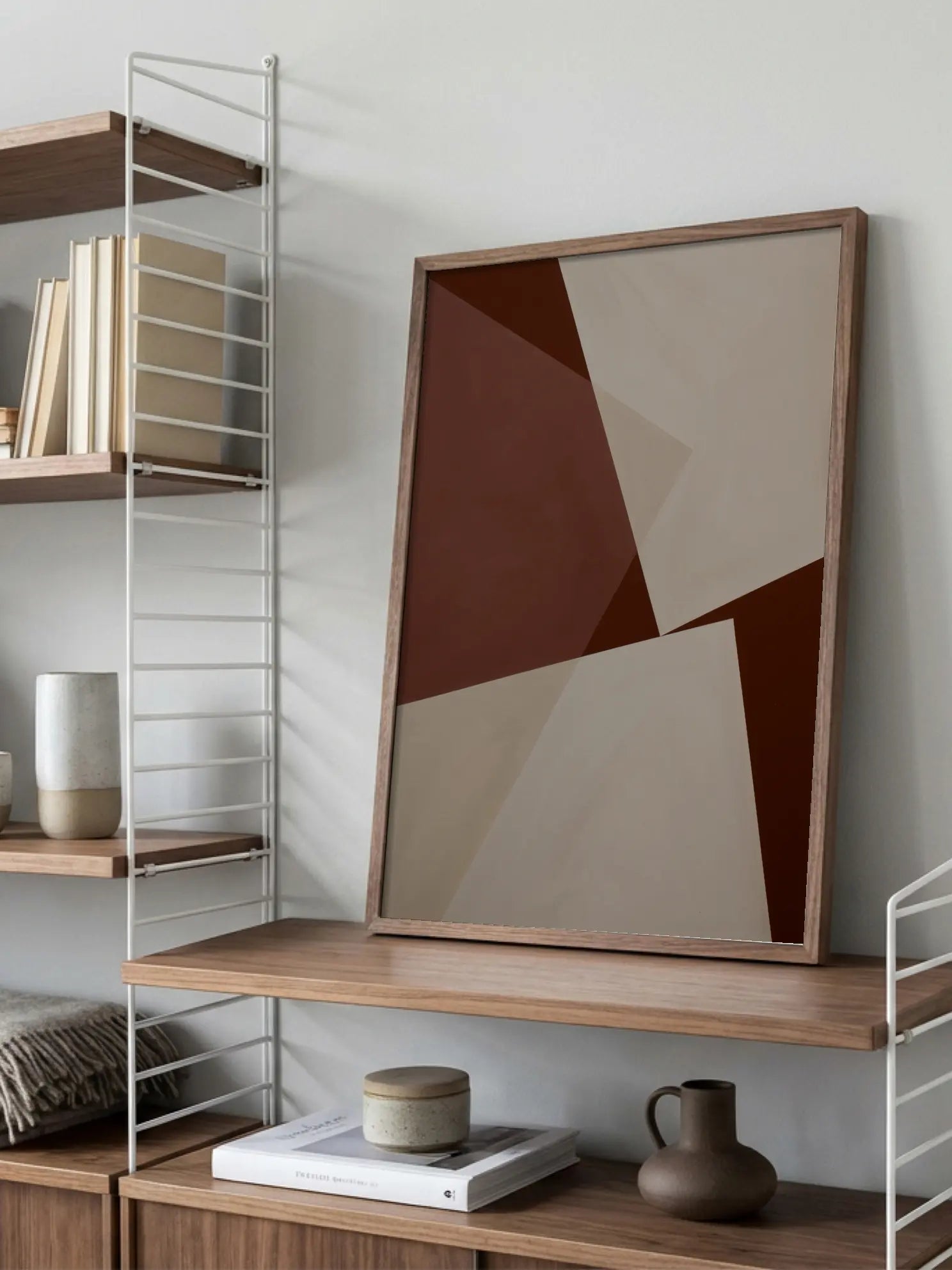 Geometric Fragments Red 2 Poster