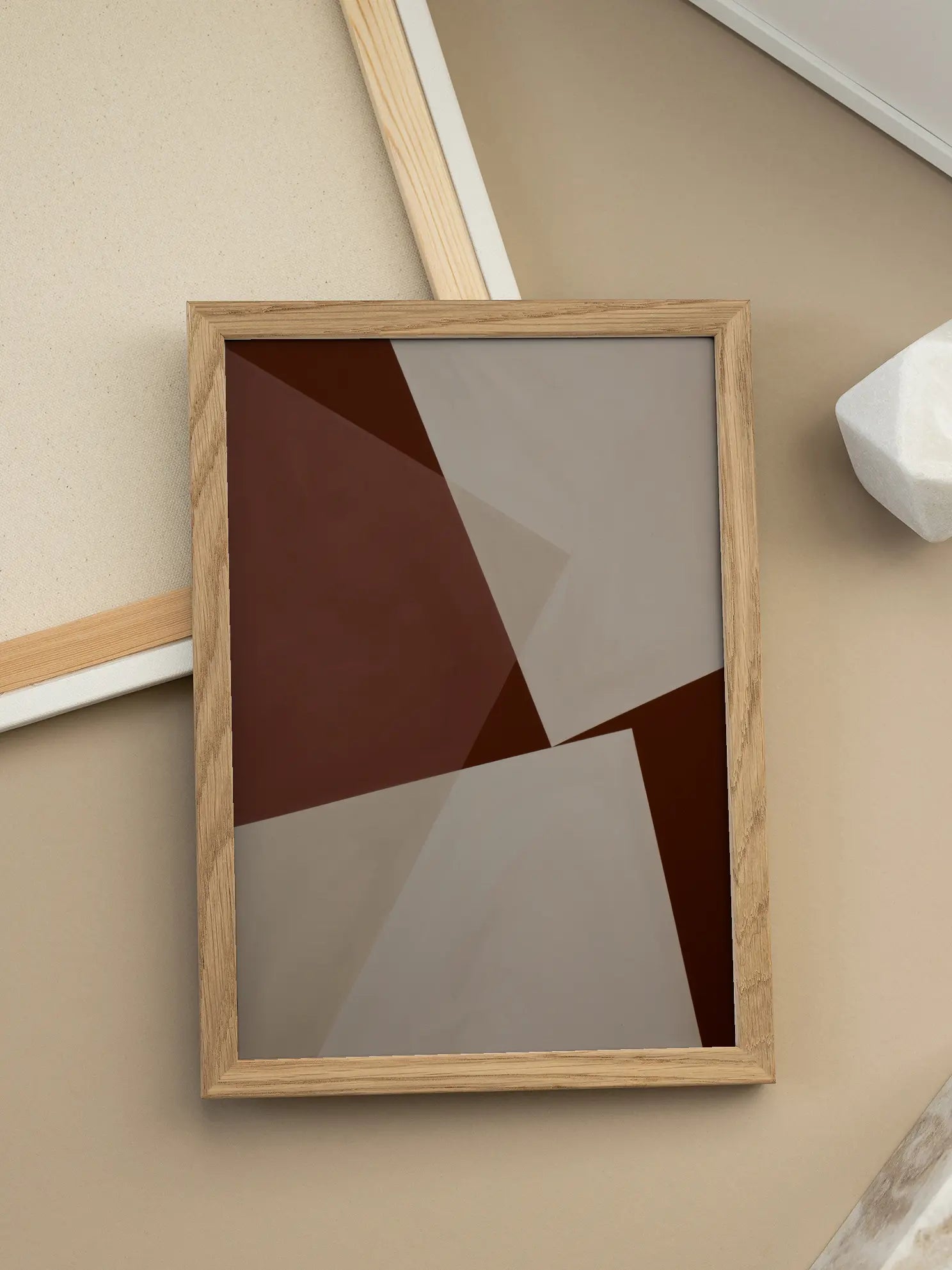 Geometric Fragments Red 2 Poster