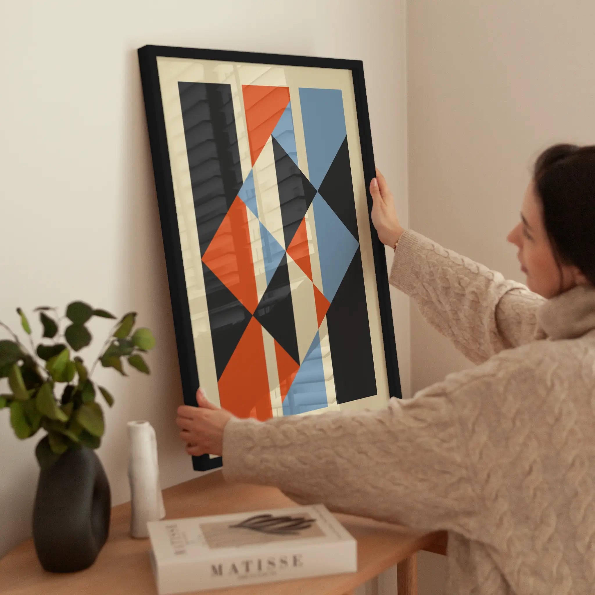 Geometric Patterns No1 wird aufgehängt