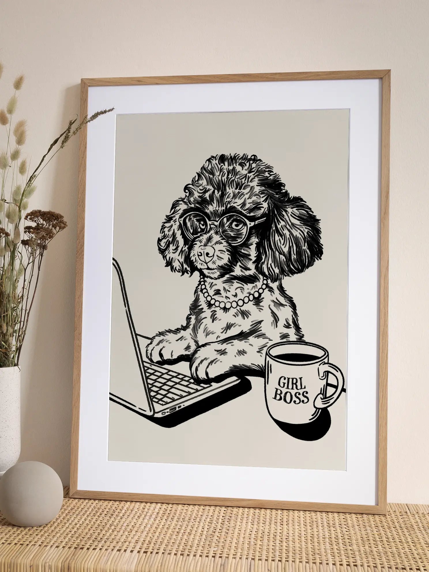 Girl Boss Dog Poster