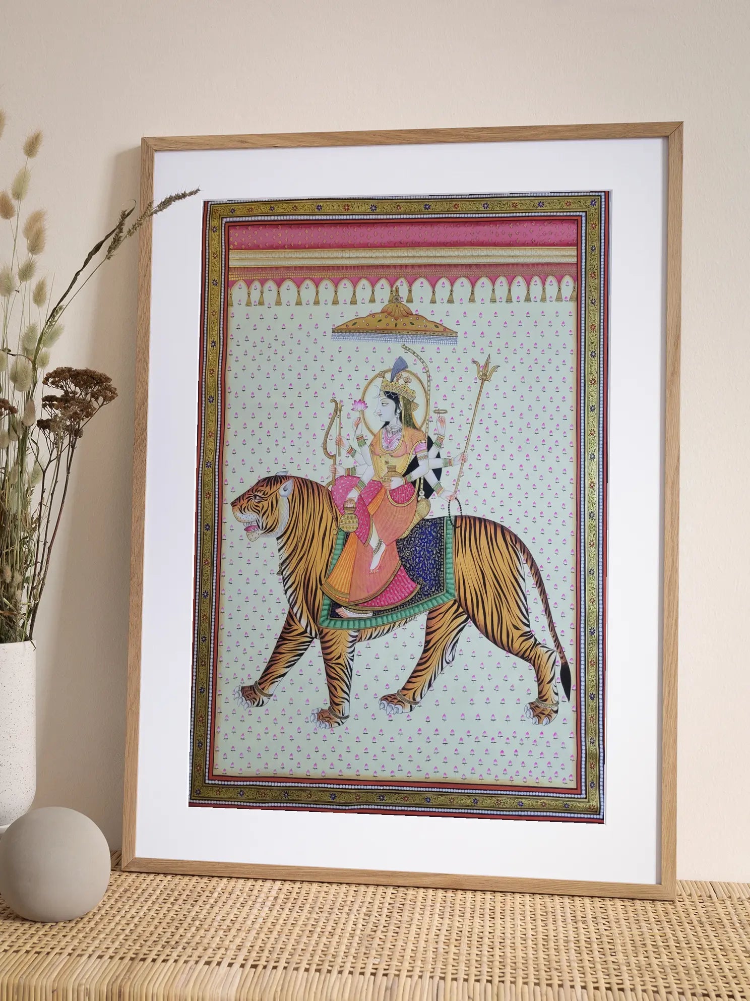 Goddess Durga with Tiger Poster