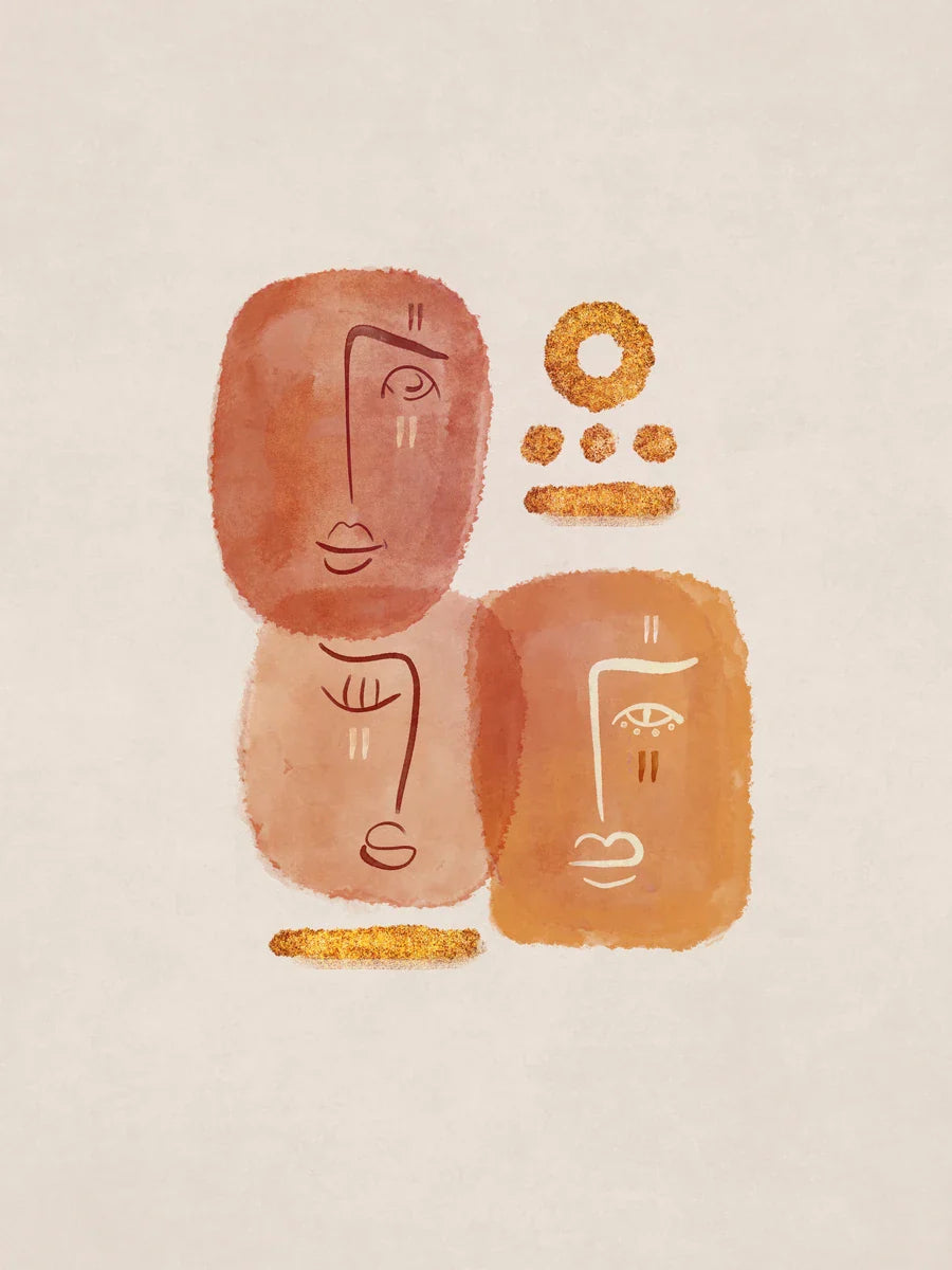 Golden Faces Poster