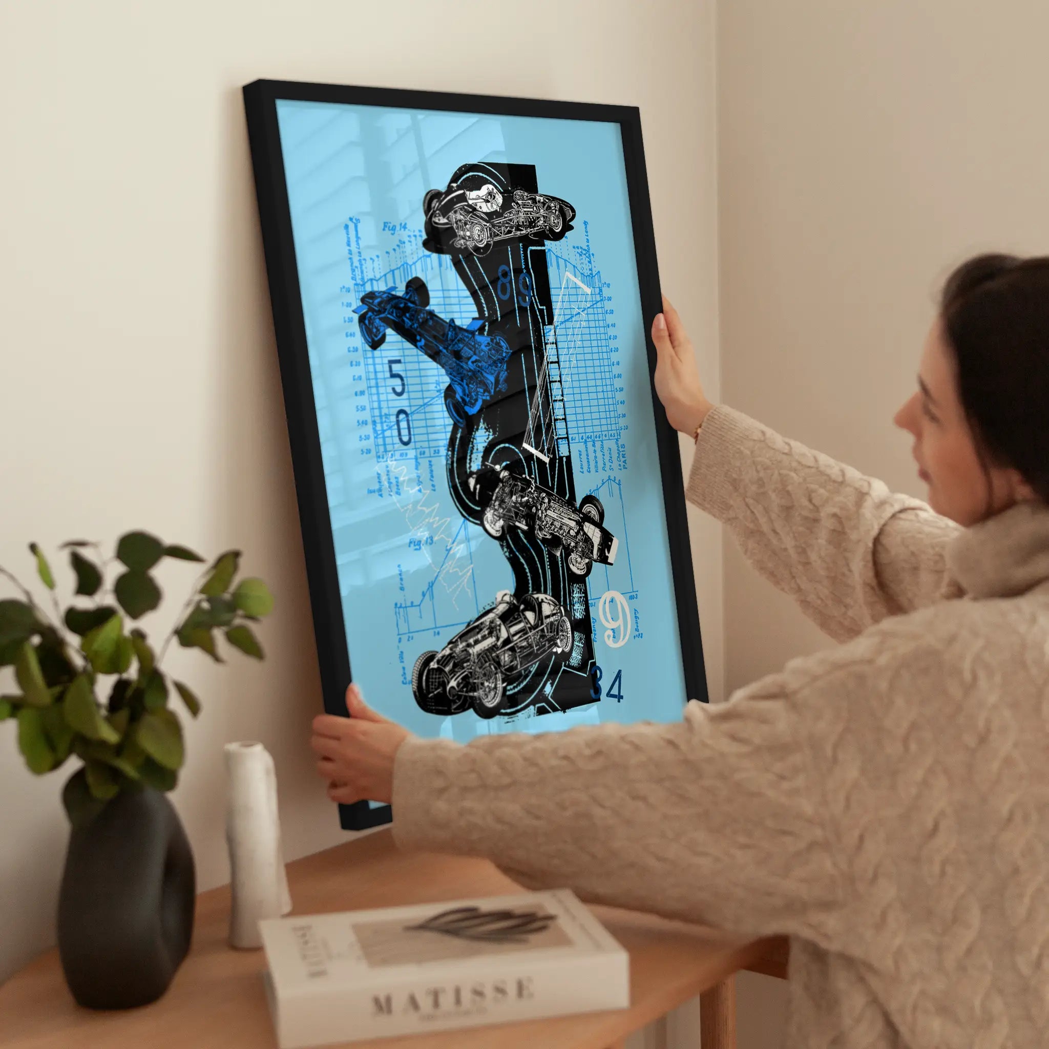 Graphic Blueprint wird aufgehängt