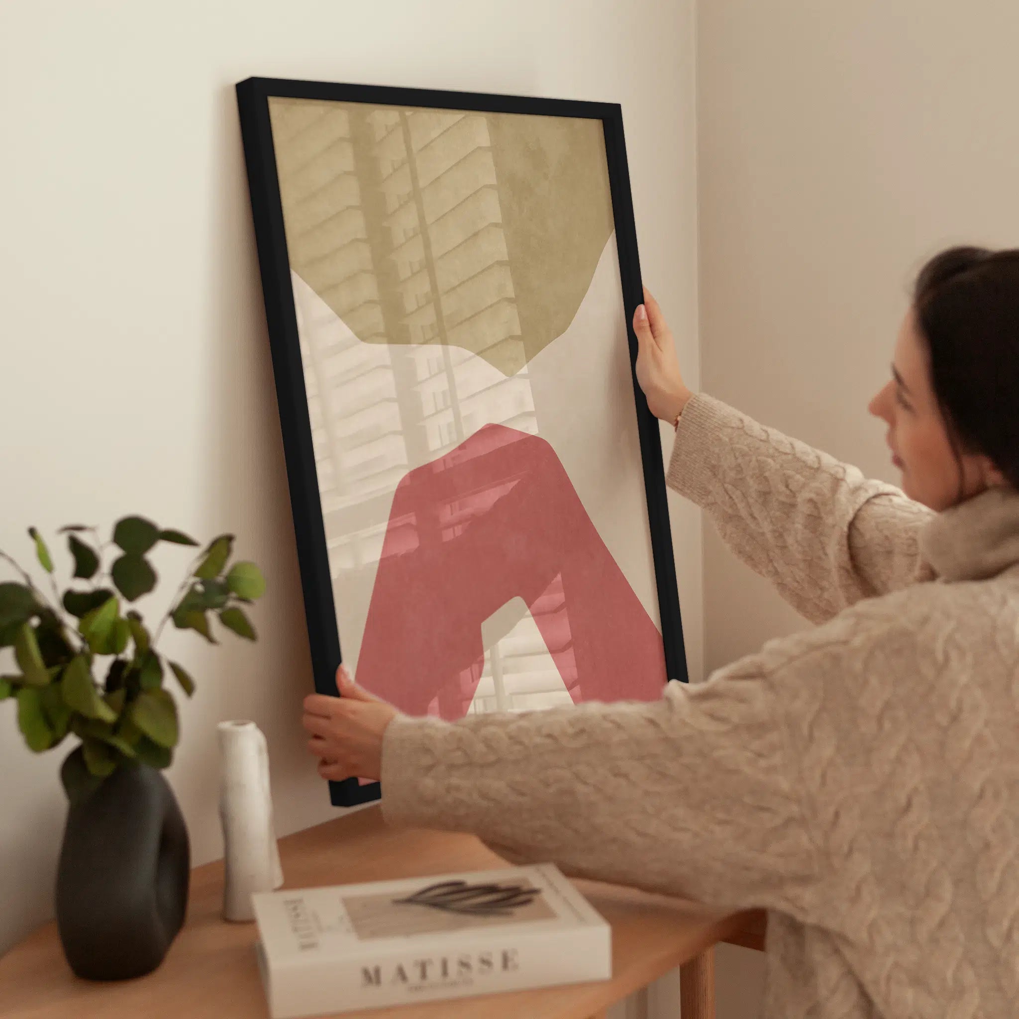 Graphic Color Blocks wird aufgehängt
