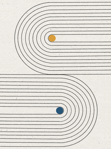 Grafische Illustration mit zwei Kreisen in Blau und Orange auf hellem Hintergrund.