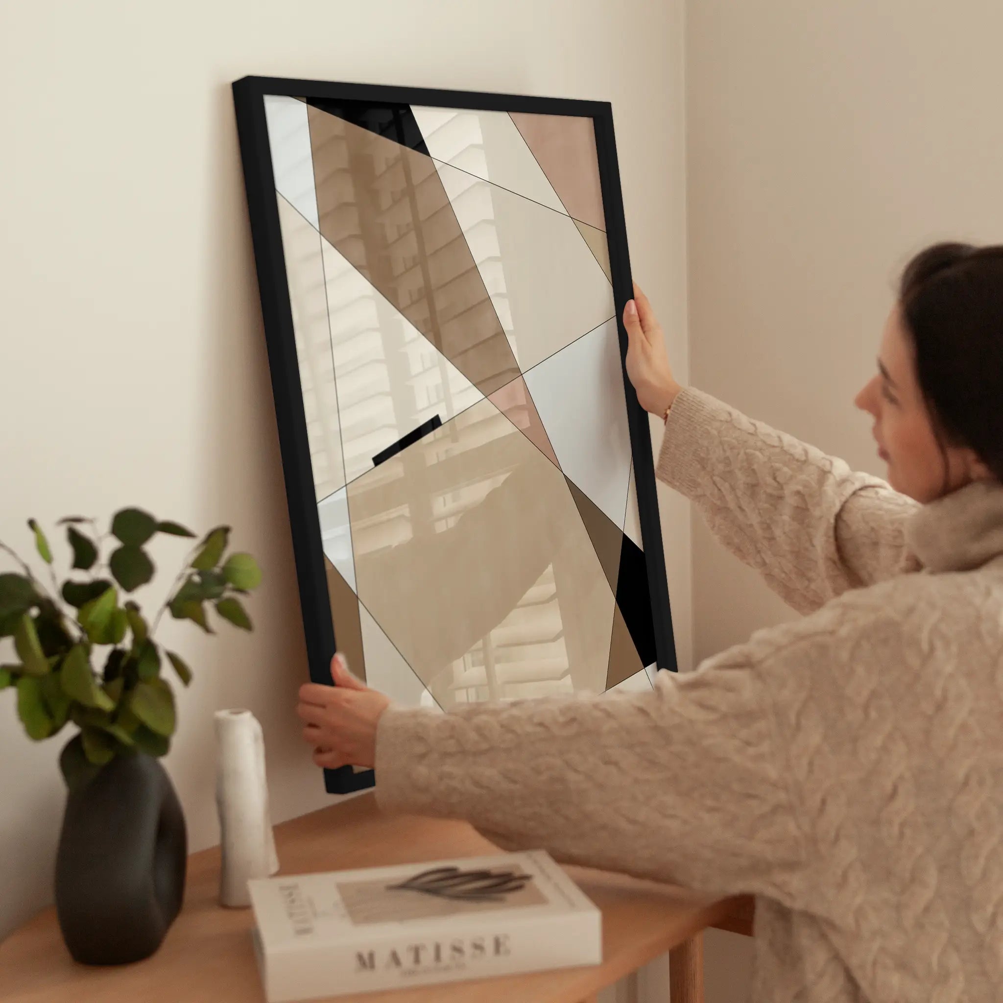 Graphic Illustration wird aufgehängt