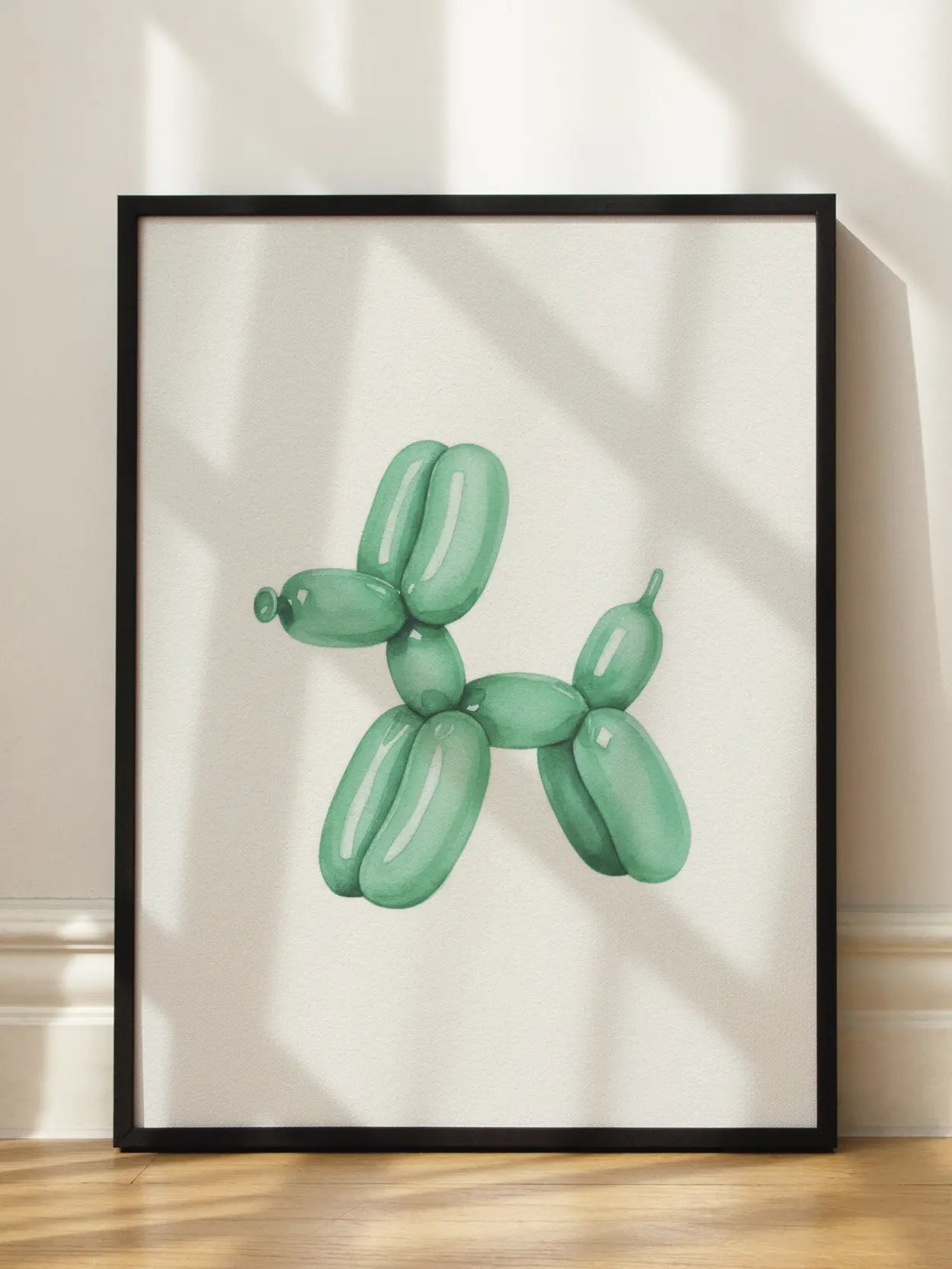 Green Balloon Dog Poster