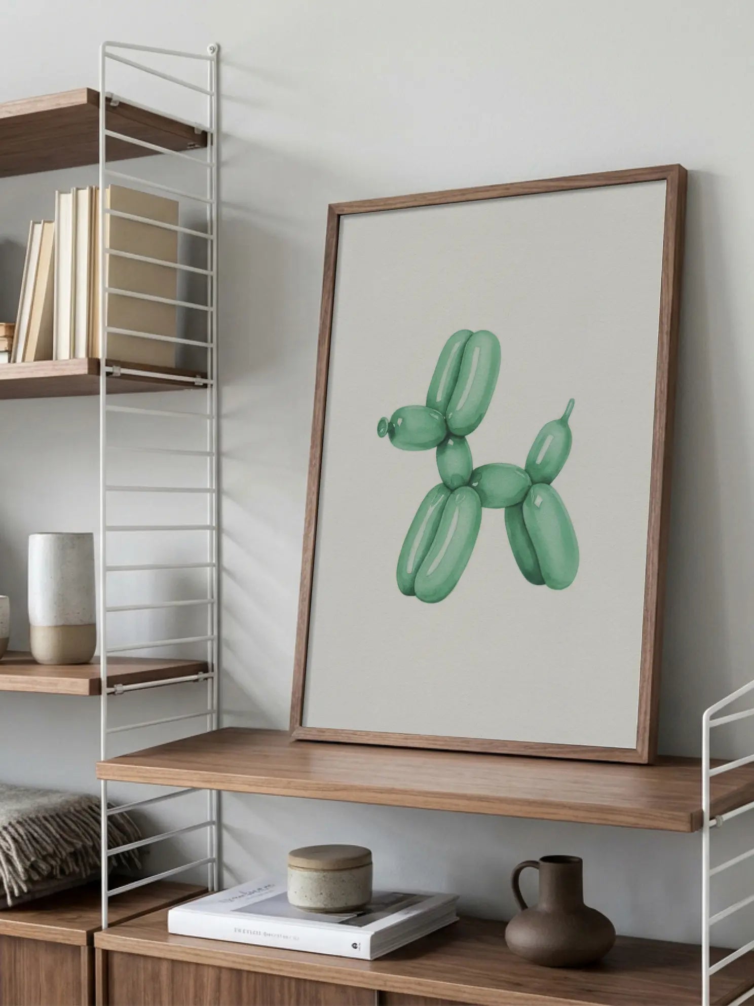 Green Balloon Dog Poster