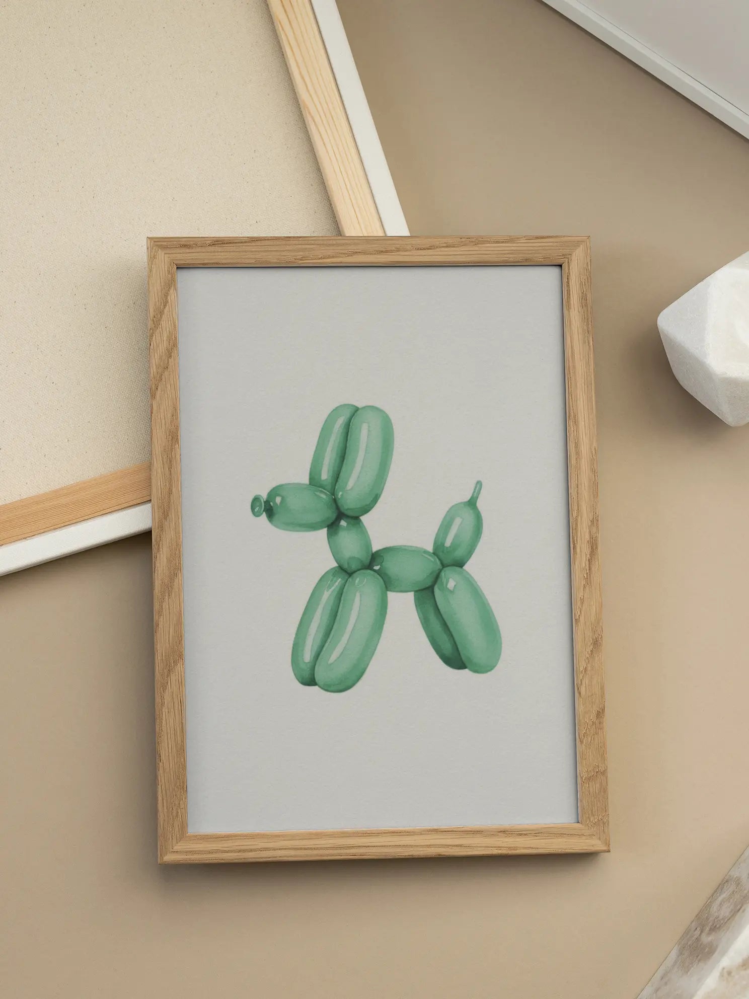 Green Balloon Dog Poster