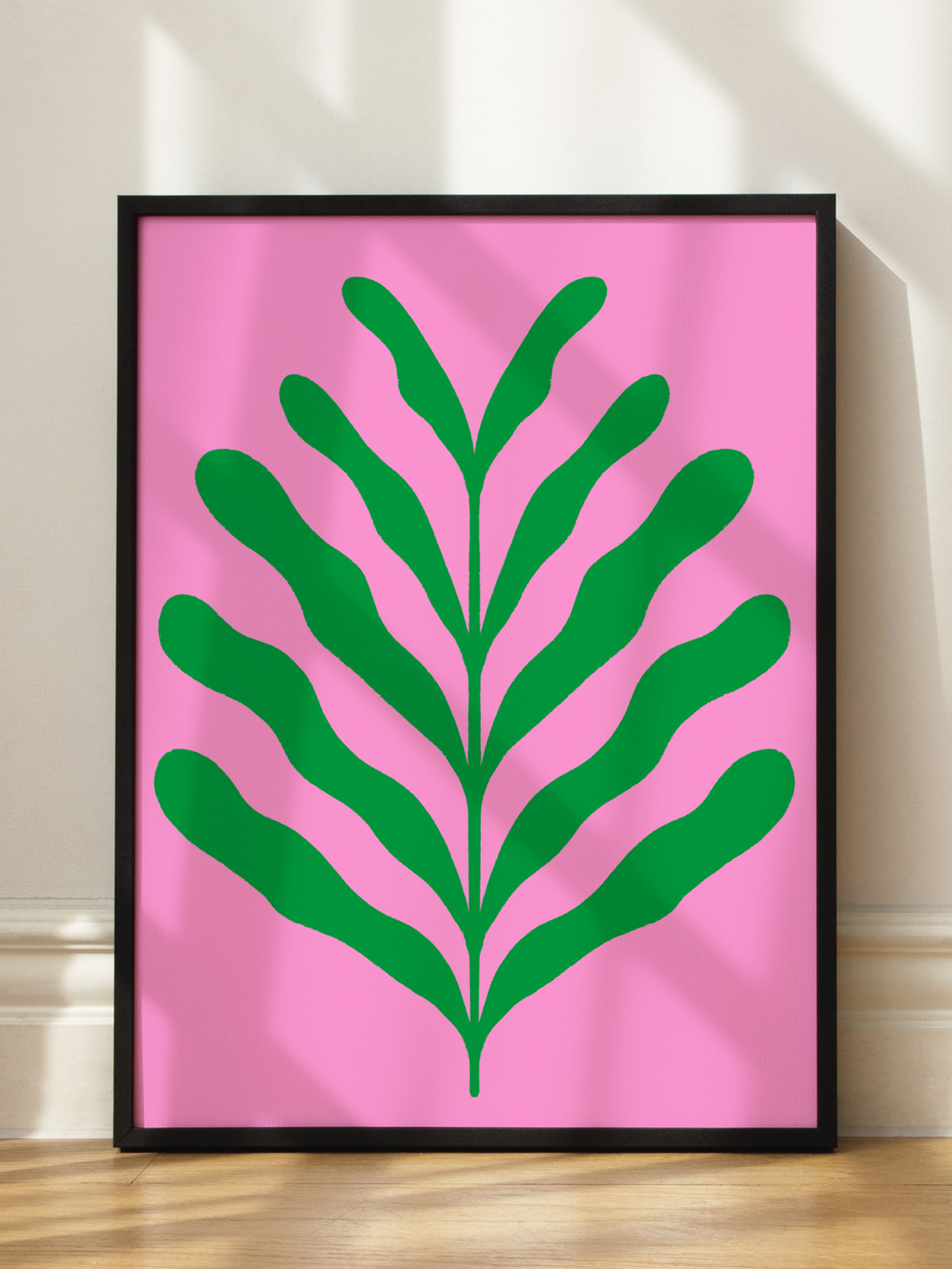 Green Botanical on Pink