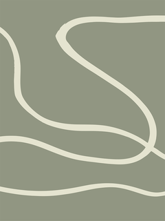 Poster mit beigen Linien auf grünem Hintergrund.