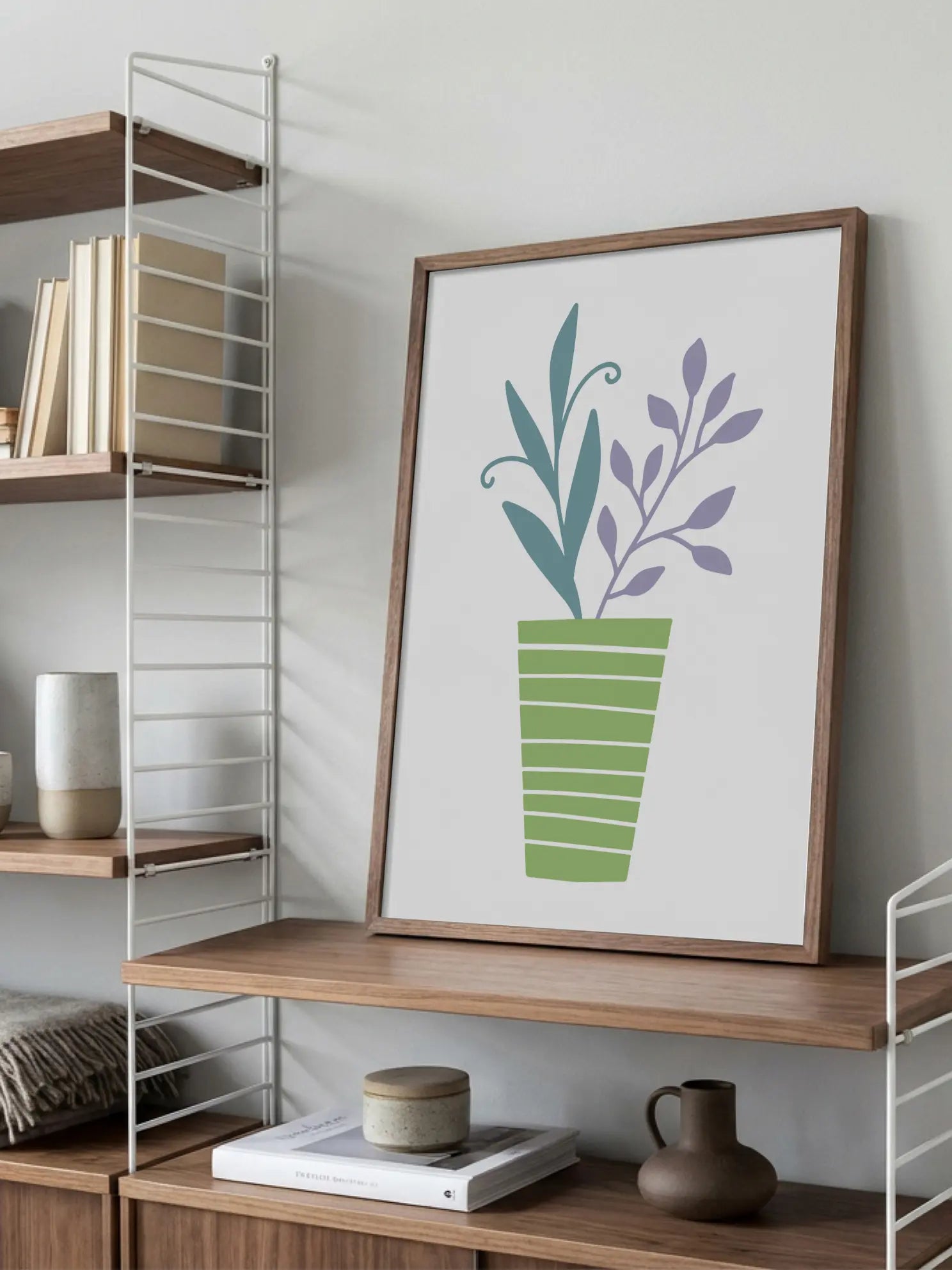 Green Plant Pot Illustration Poster