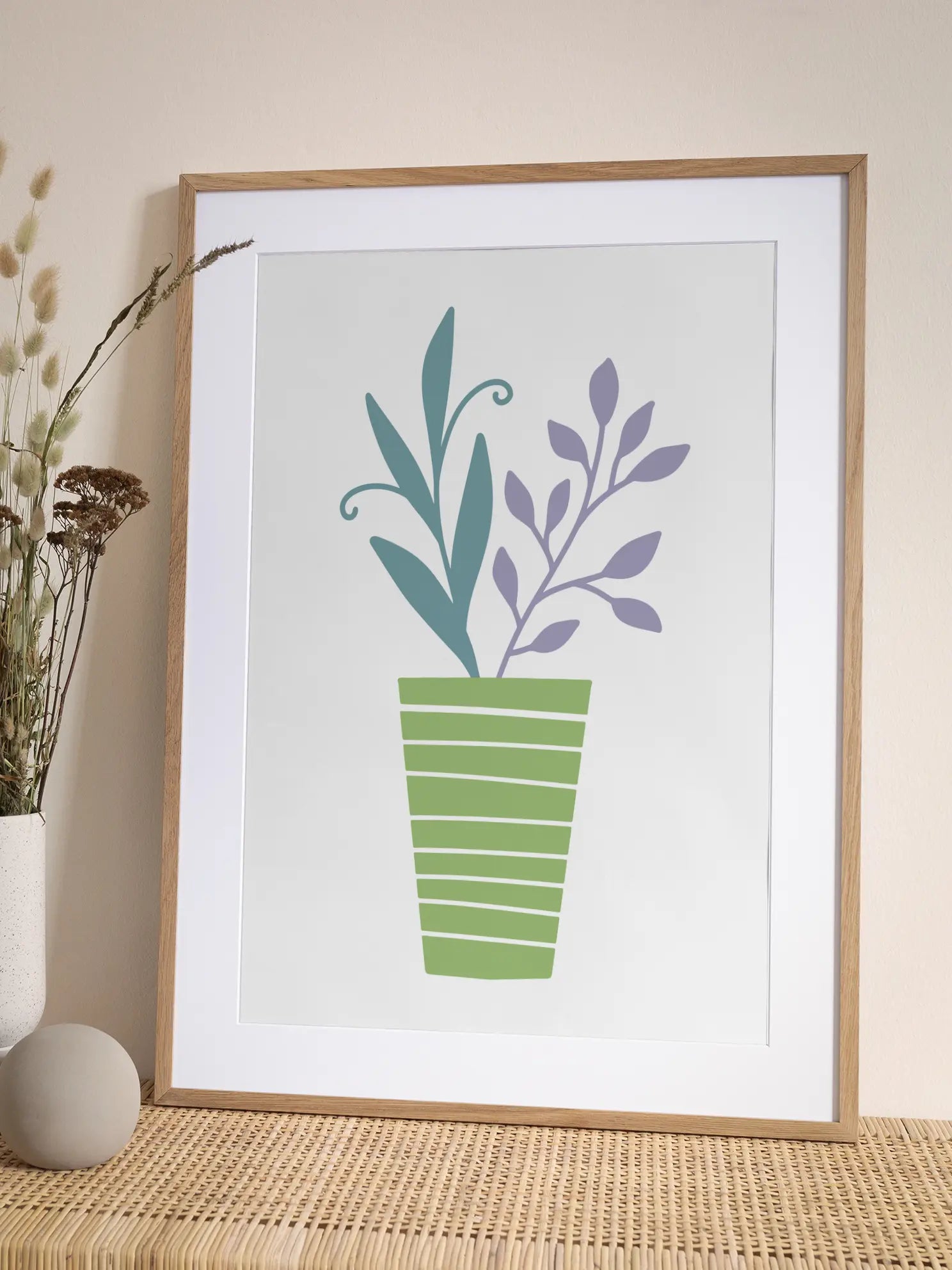 Green Plant Pot Illustration Poster
