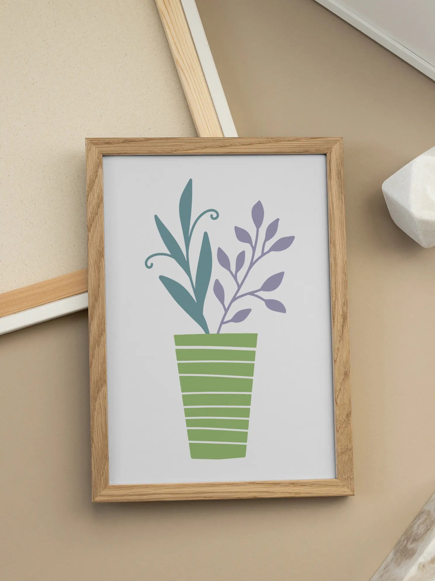 Green Plant Pot Illustration Poster