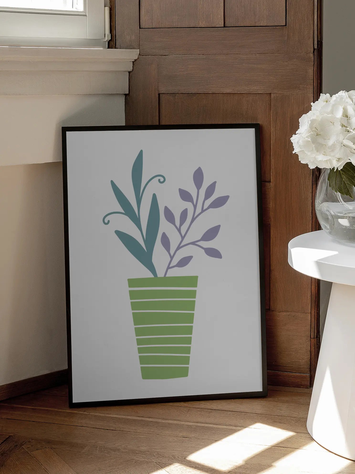 Green Plant Pot Illustration Poster