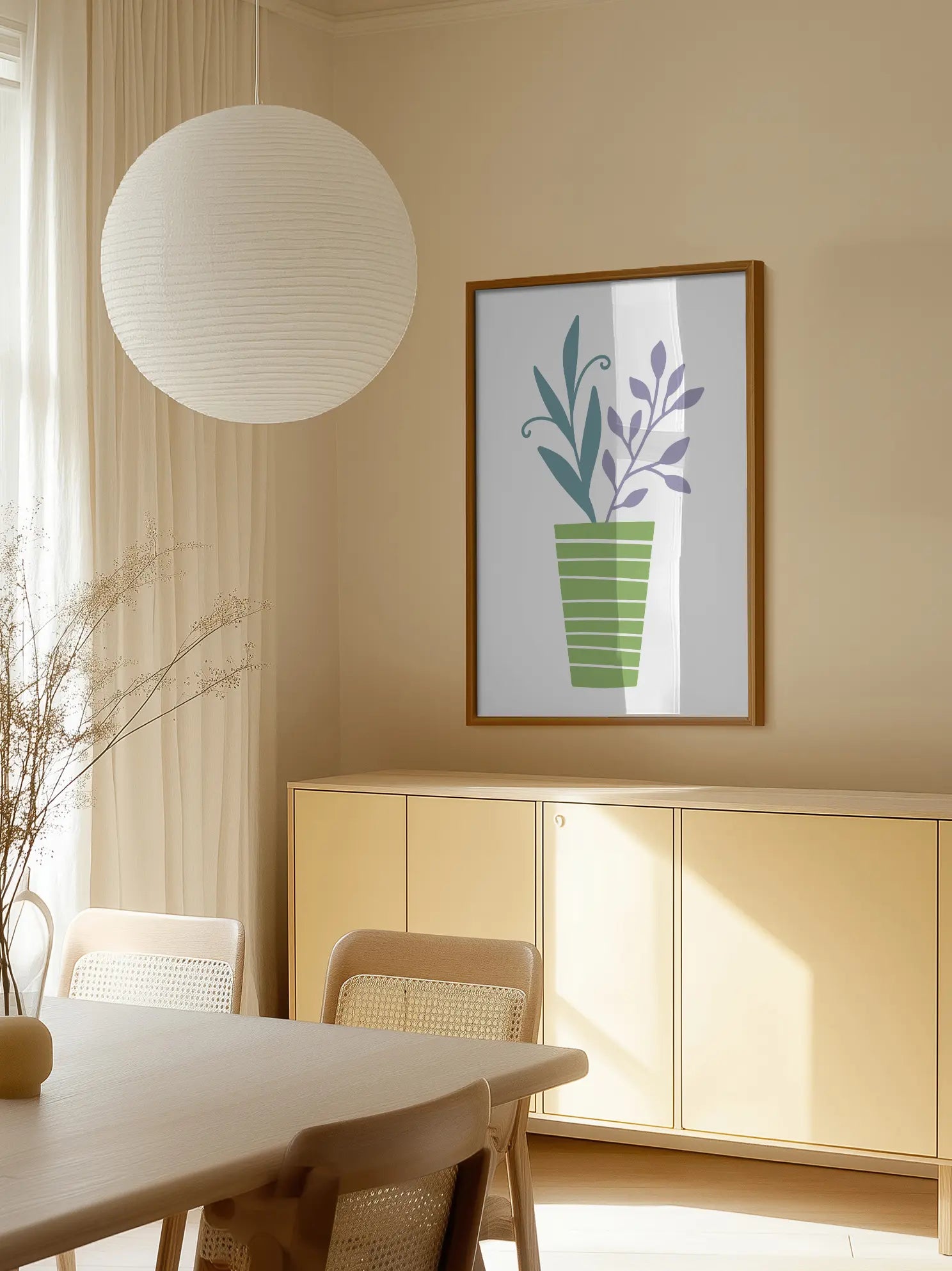 Green Plant Pot Illustration Poster