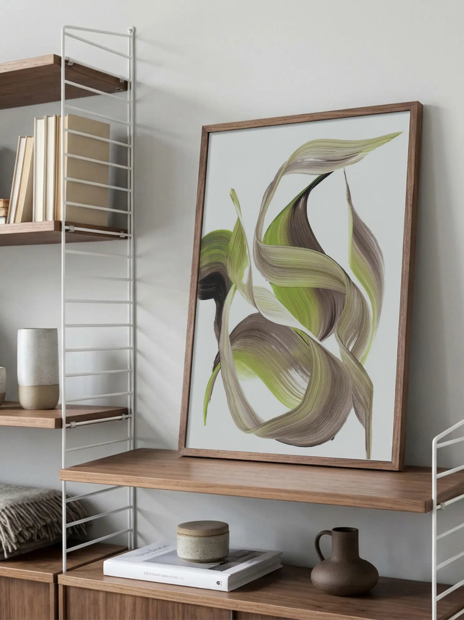 Green and Brown Strokes Poster