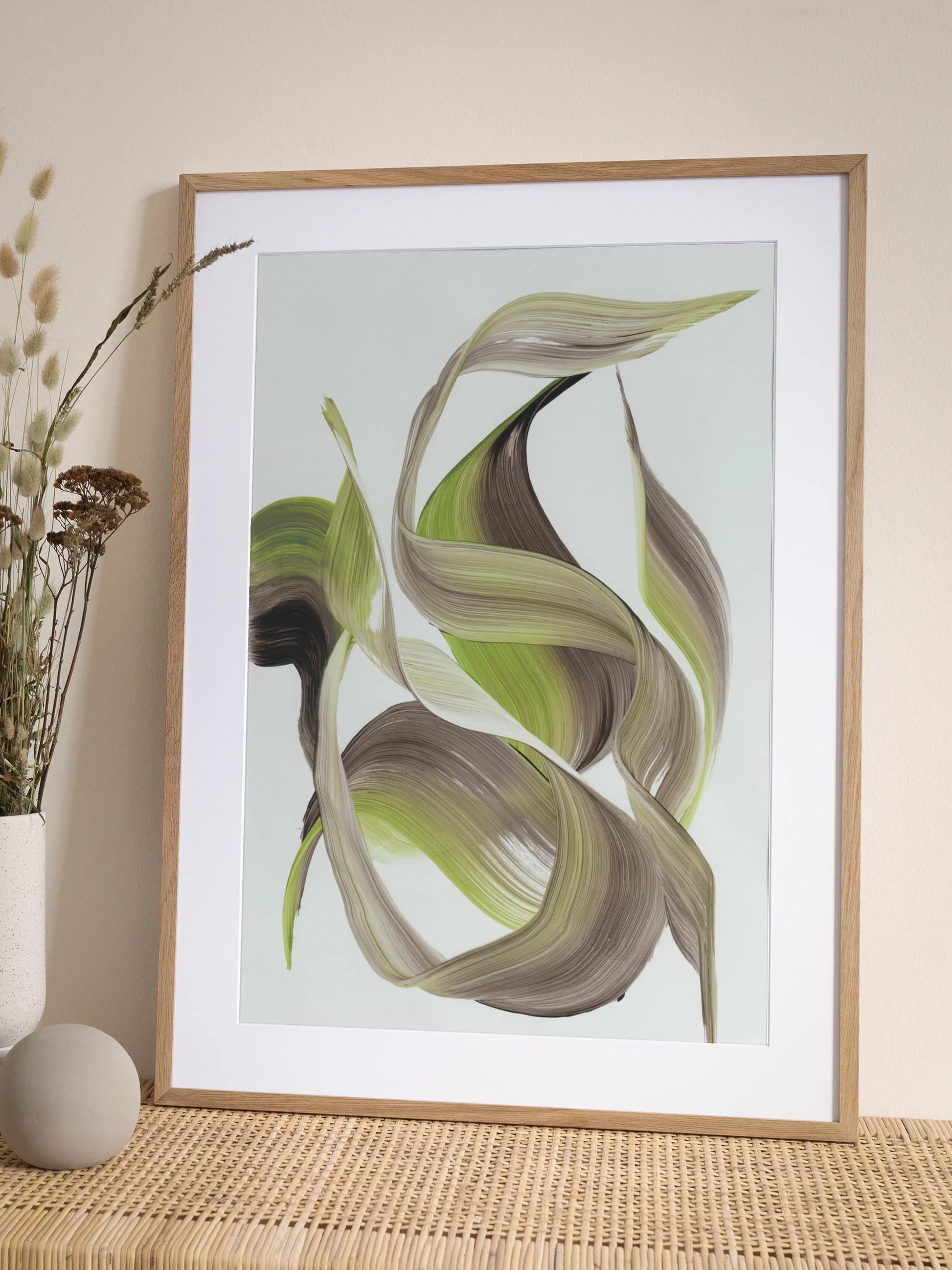 Green and Brown Strokes Poster